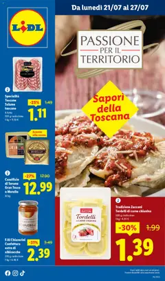 Anteprima del volantino Lidl Toscana catalogo valido a partire dal 21.07.2025