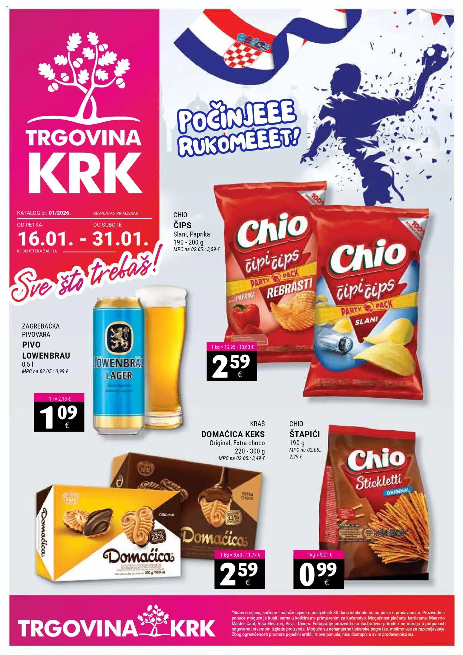 Trgovina Krk katalog | vrijedi od 16.01.2026 | Stranica: 1 | Proizvodi: Pivo, Paprika, Čips, Keks