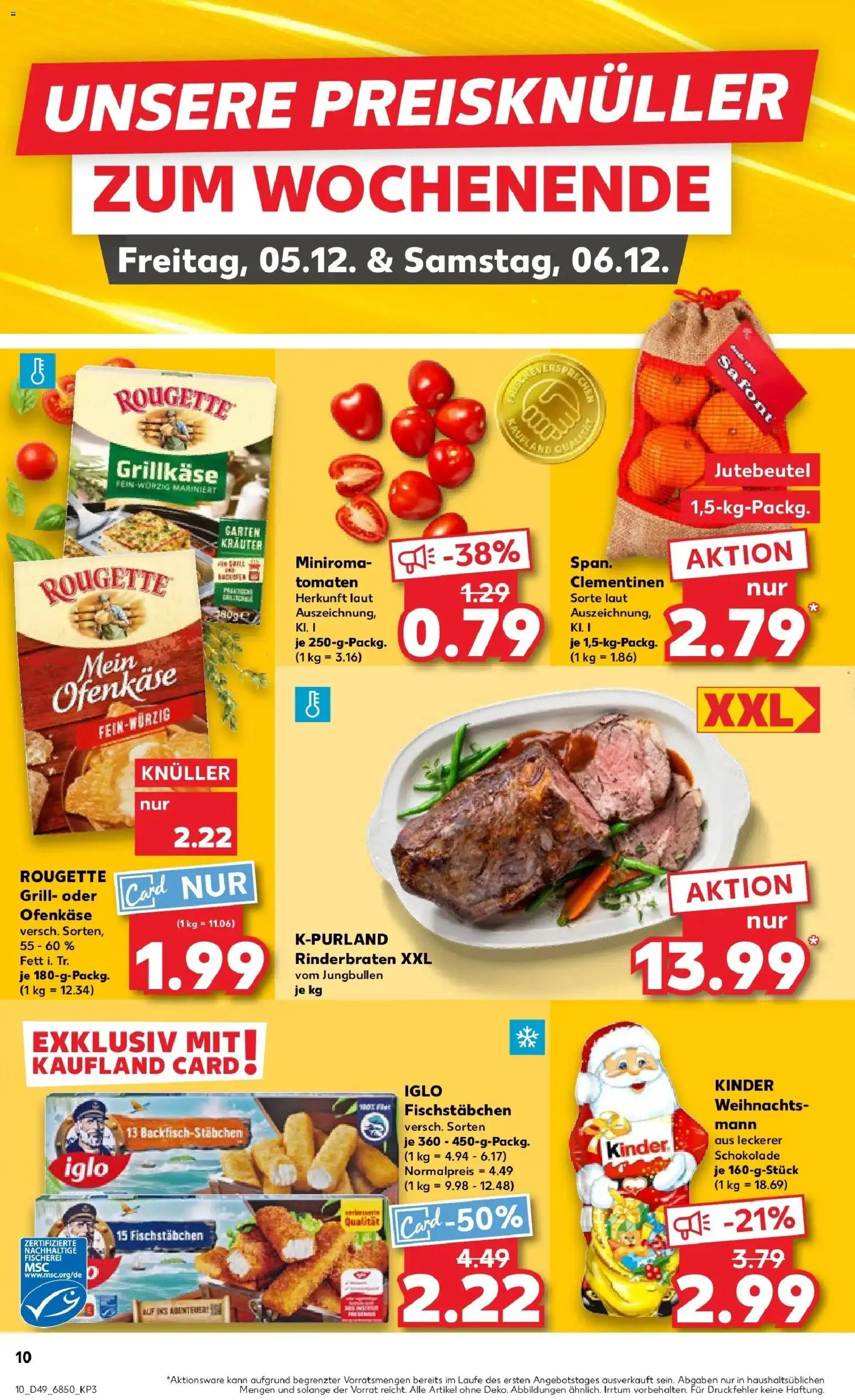 Kaufland prospekt Freising	 – gültig ab 04.12.2025 | Seite: 10 | Produkte: Rinderbraten, Kinder schokolade, Grill, Iglo