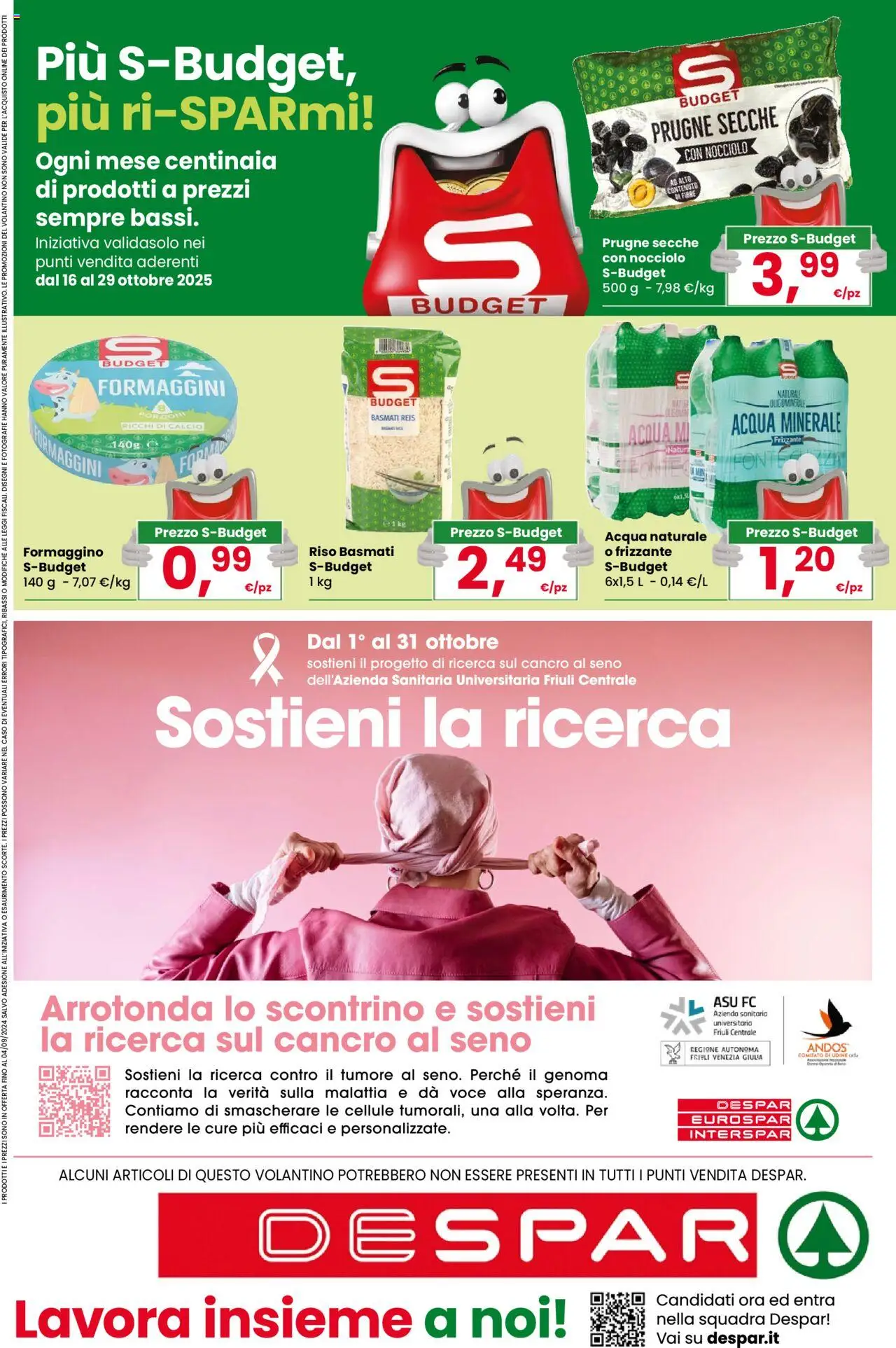 Volantino Despar del 16.10.2025 | Pagina: 20 | Prodotti: Riso Basmati, Acqua, Acqua naturale, Acqua minerale