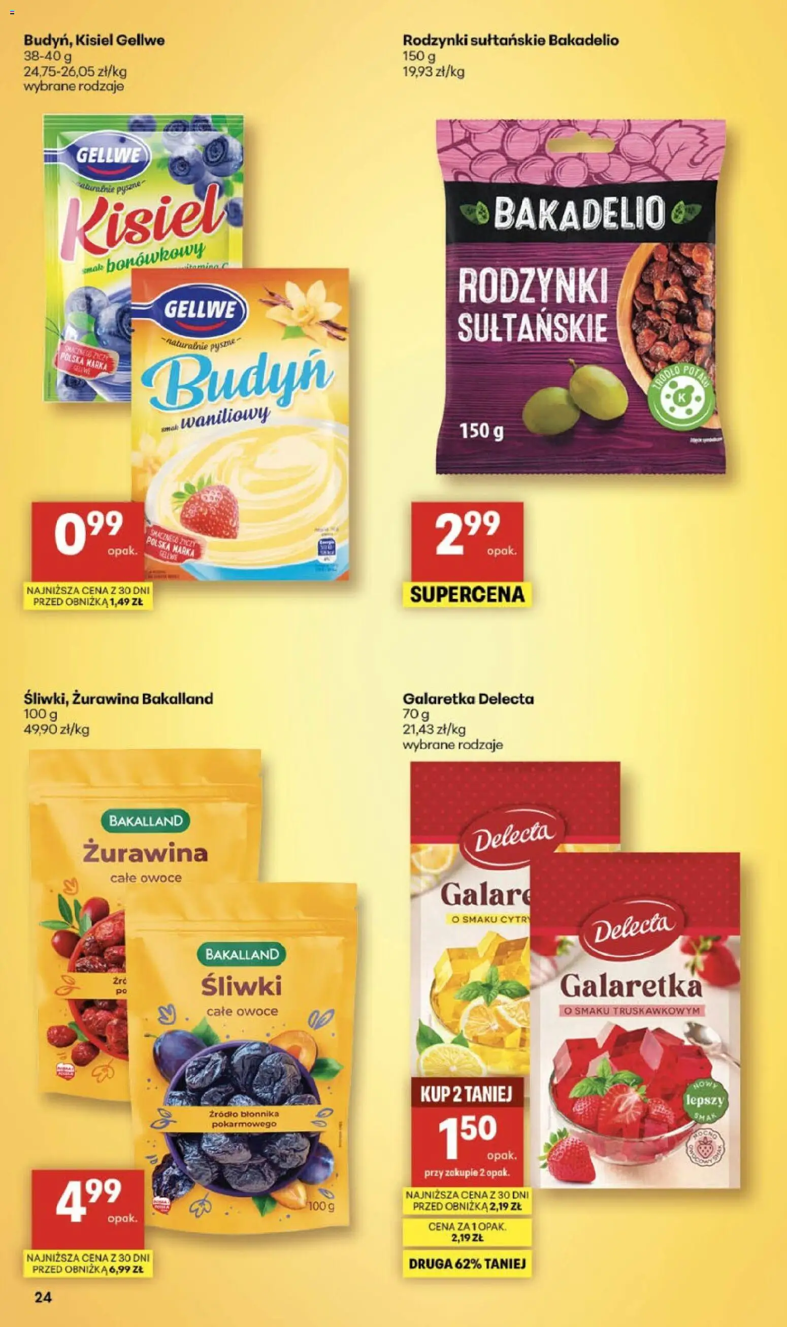 Delikatesy Centrum gazetka od 05.03.2026 | Strona: 24 | Produkty: Galaretka, Śliwki, Żurawina, Rodzynki