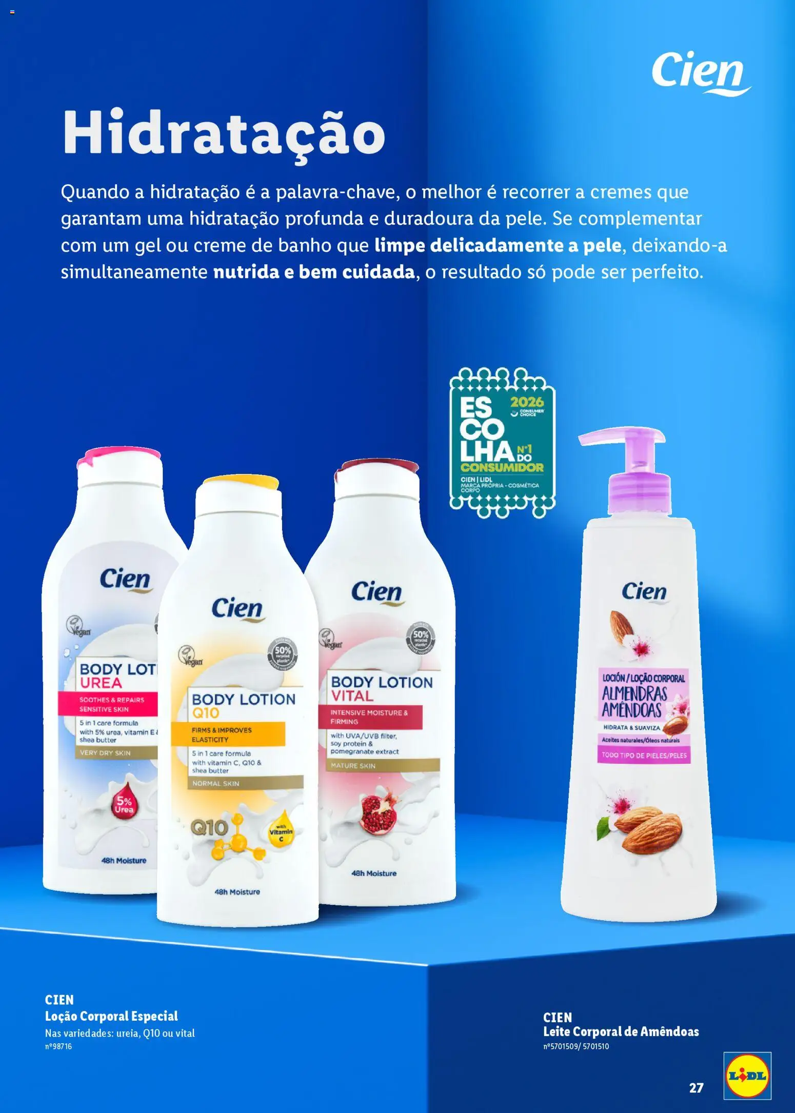 Lidl Beleza Inteligente │ válido de 16.03.2026 | Página: 27 | Produtos: Amêndoas, Leite, Banho, Creme