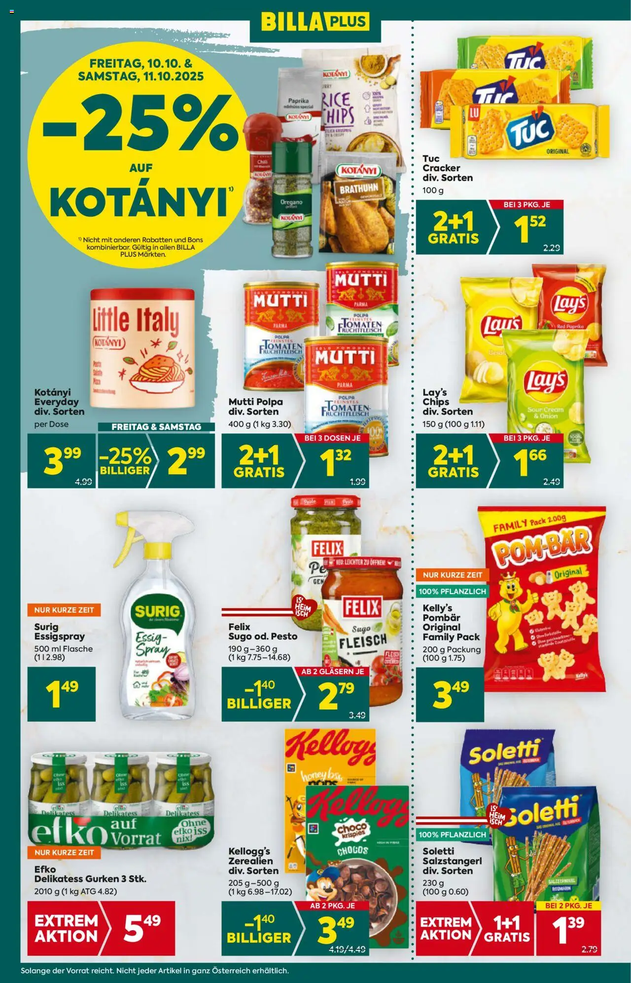 Billa Plus Flugblatt gültig ab 09.10.2025 | Seite: 12 | Produkte: Chips, Gurken