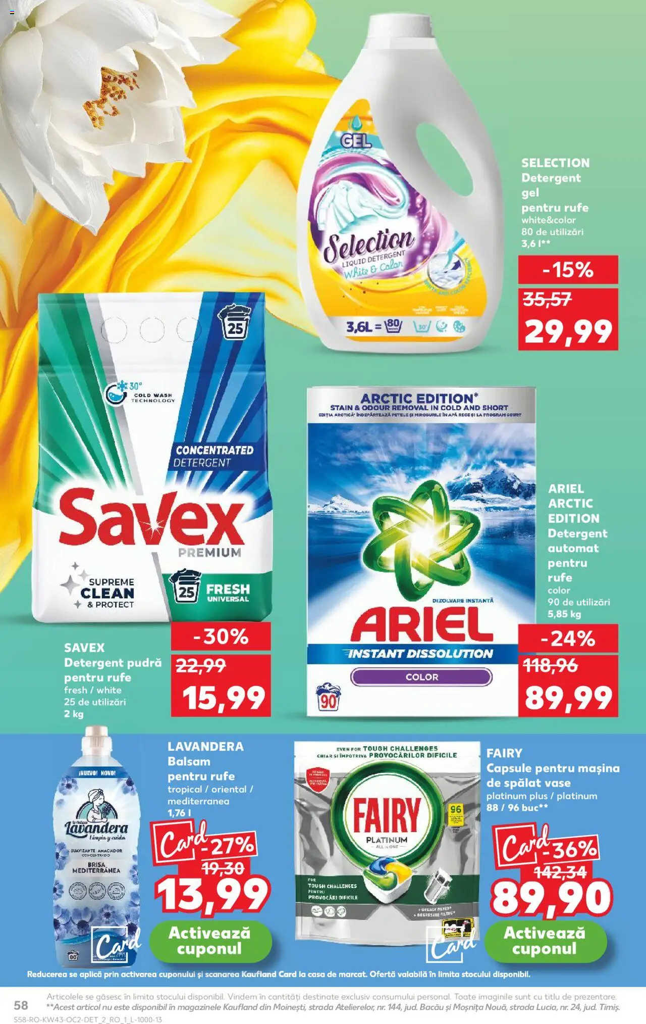Noul catalog Kaufland – valabil de la 22.10.2025 | Pagină: 58 | Produse: Mașină De Spălat Vase, Kedi Ödül Oyuncakları, Detergent, Apă