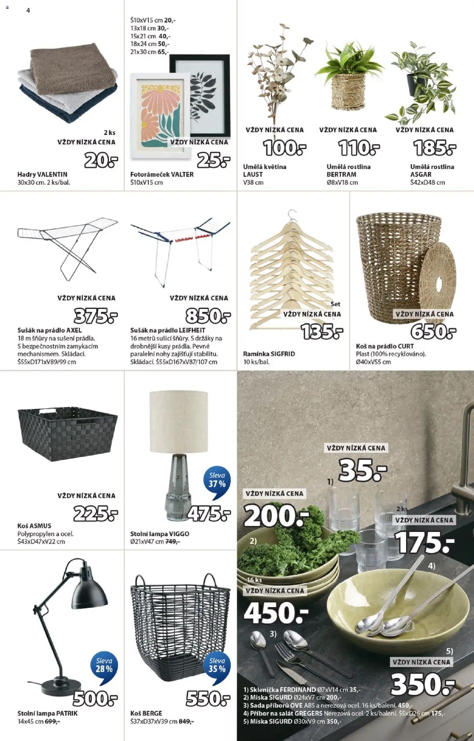JYSK leták - Sleva od 26.01.2026 | Strana: 4 | Produkty: Ramínka, Leifheit, Sušák na prádlo, Miska