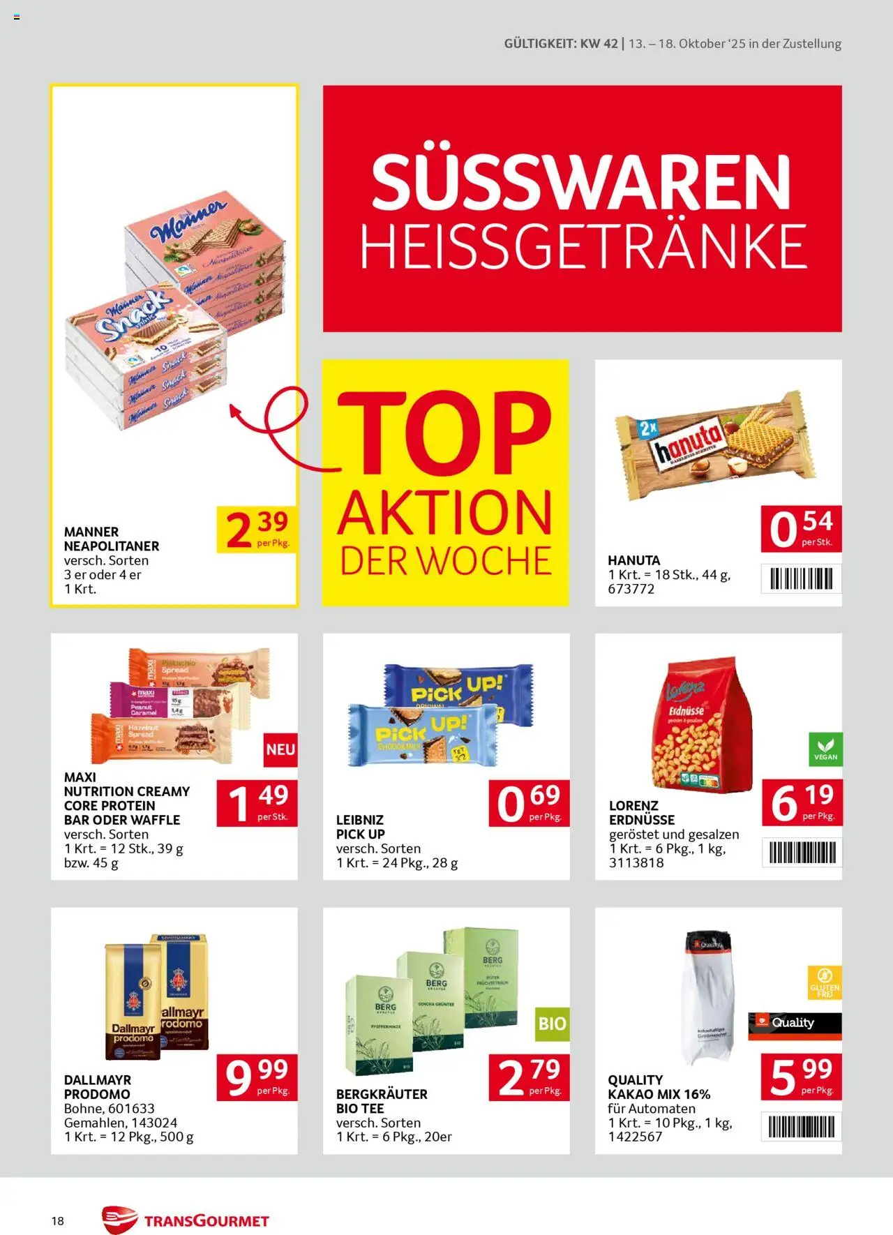 Transgourmet Zustellaktion gültig ab 13.10.2025 | Seite: 18 | Produkte: Папионка, Tee