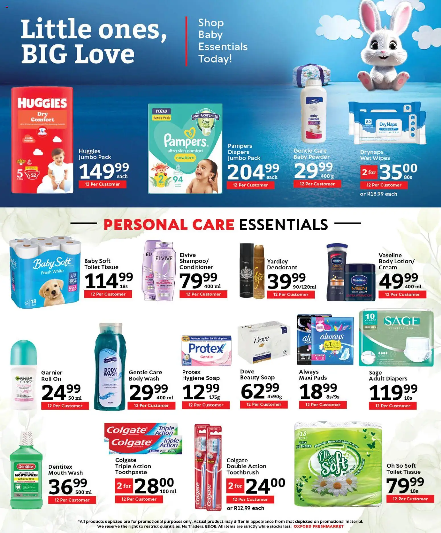 New Oxford Freshmarket catalogue – valid from 11.03.2026 | Page: 14 | Products: Powder, Soap, Toothpaste, Body wash