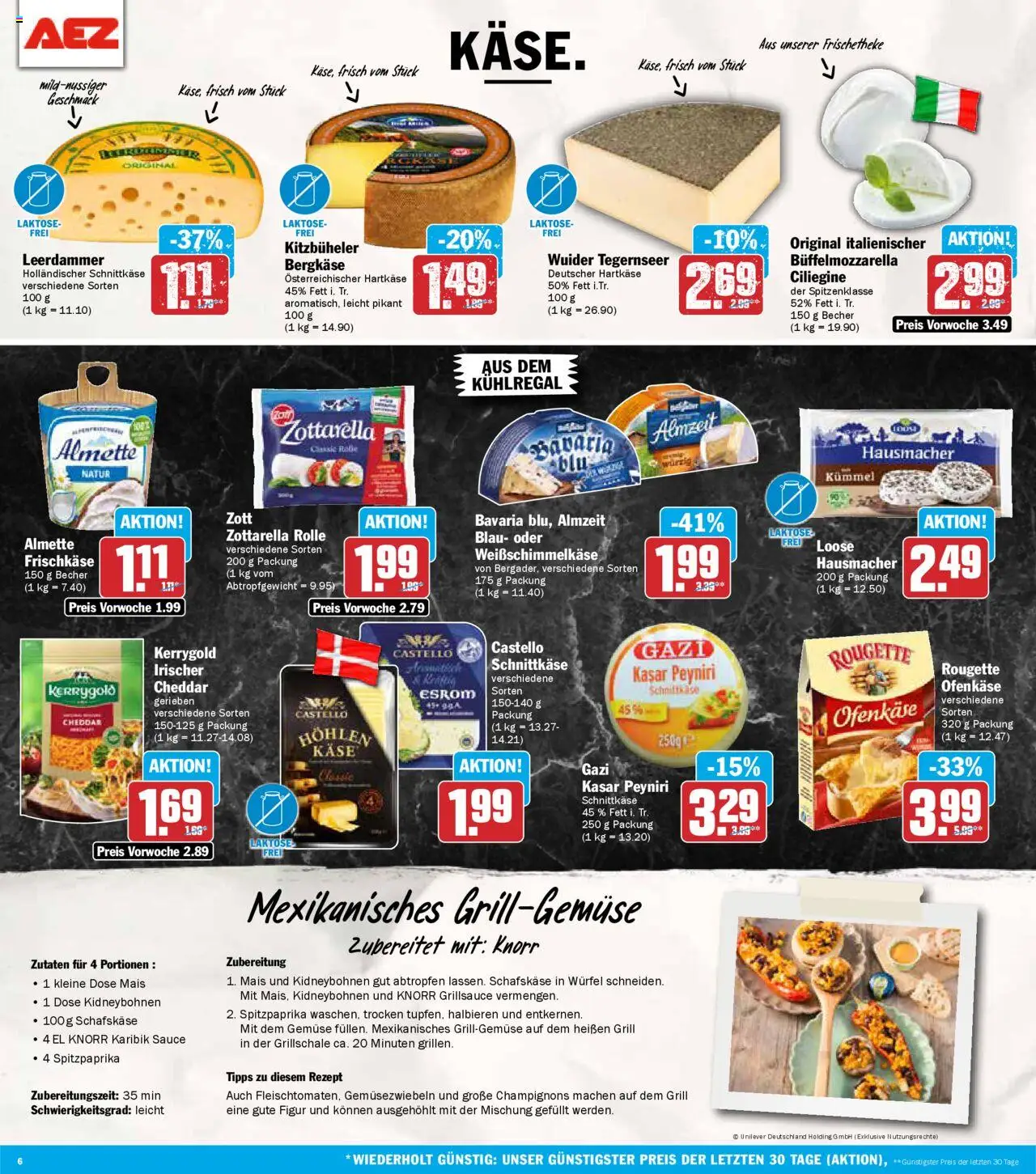 AEZ Prospekt 	 - gültig ab dem 11.08.2025 | Seite: 6 | Produkte: Almette, Knorr, Champignons, Schafskase