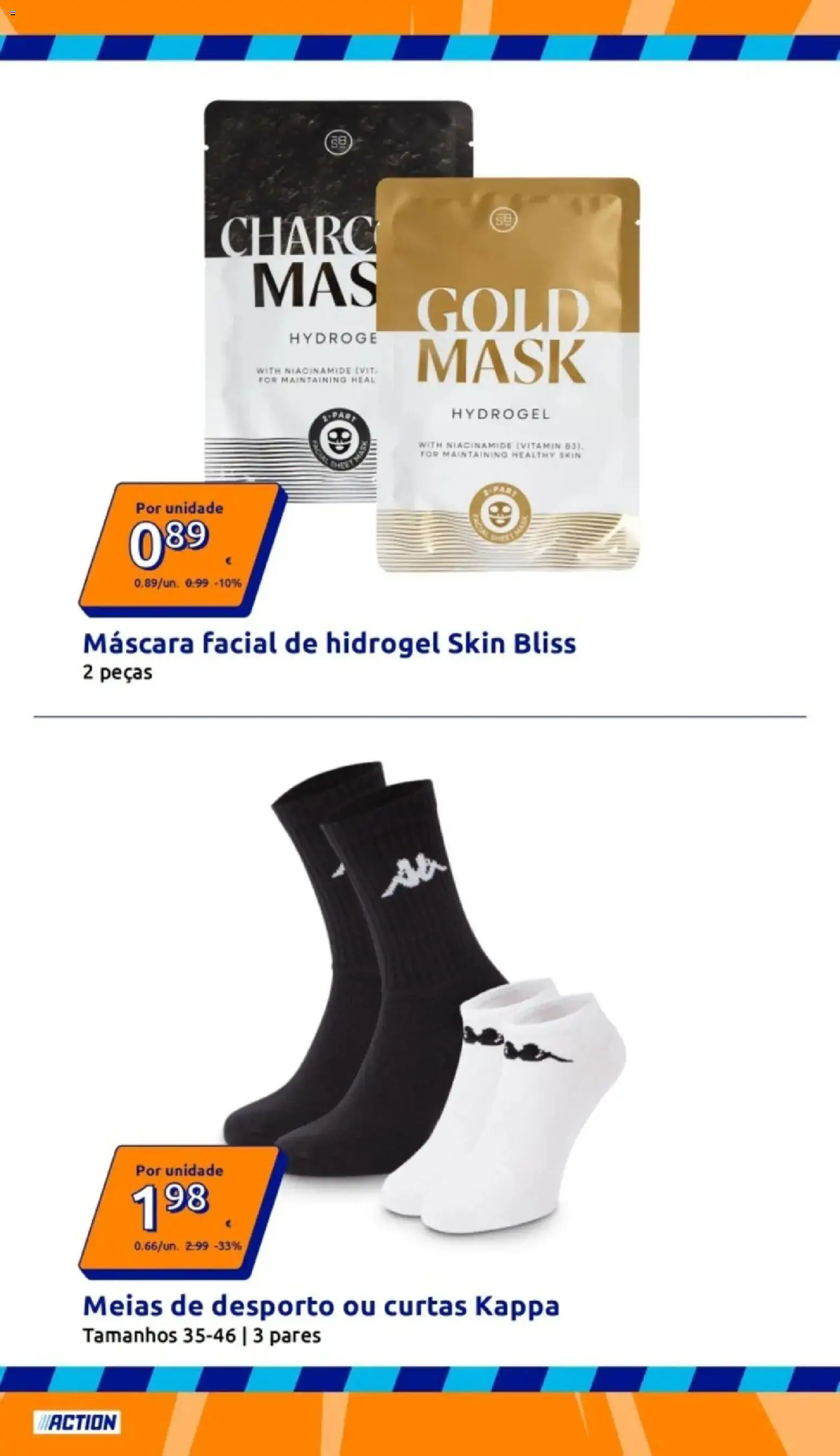 Action folheto │ válido de 29.04.2026 | Página: 2 | Produtos: Máscara facial, Meias