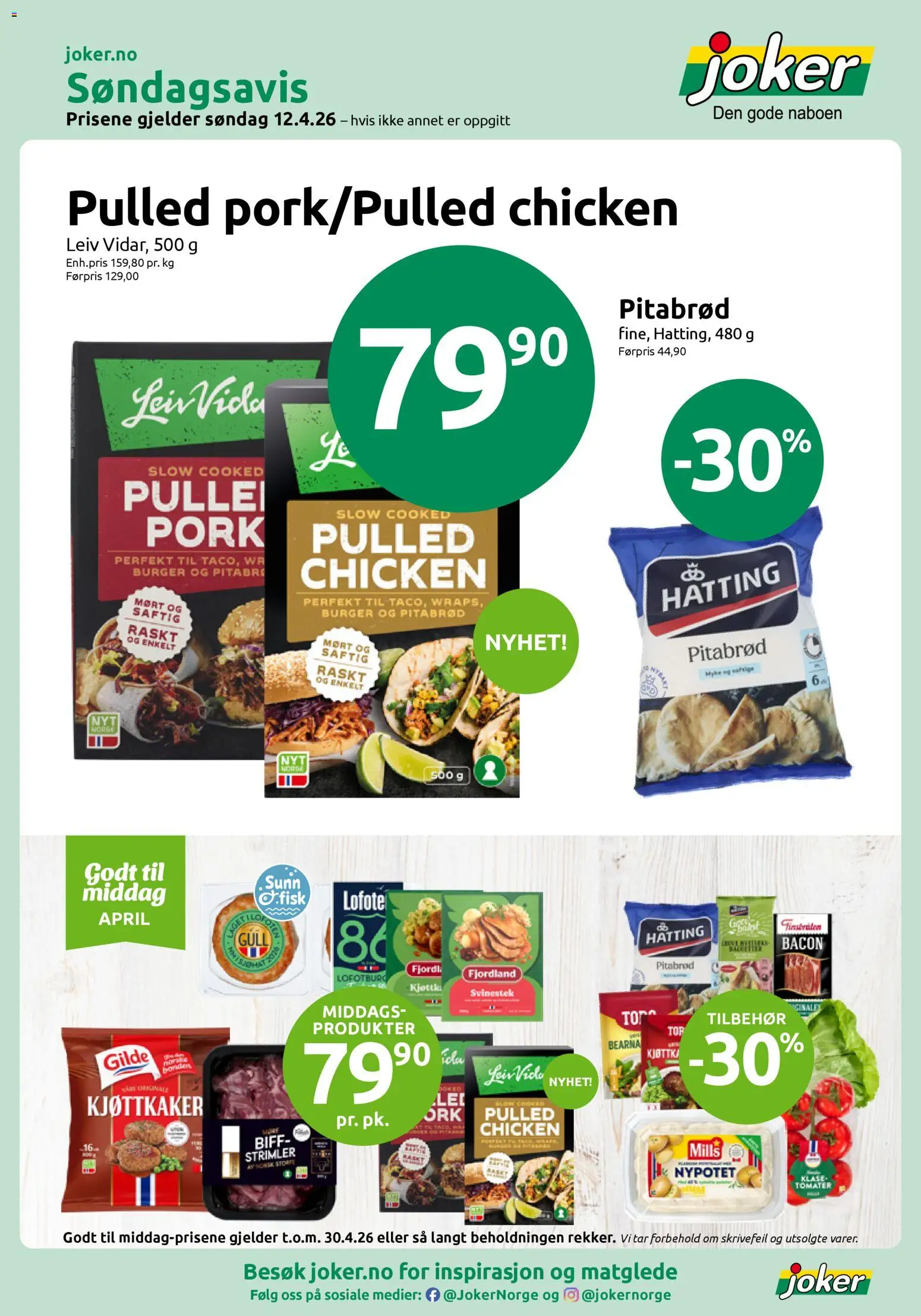 {H1} | Side: 1 | Produkter: Čistilo za okna, Bavețică, Biff, Kjøttkaker