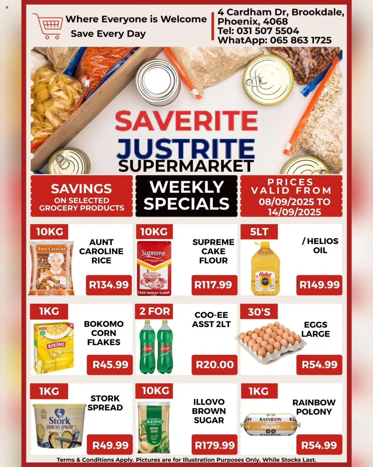 New Saverite catalogue – valid from 08.09.2025 | Page: 1 | Products: Cake, Corn, Chicken, Flakes