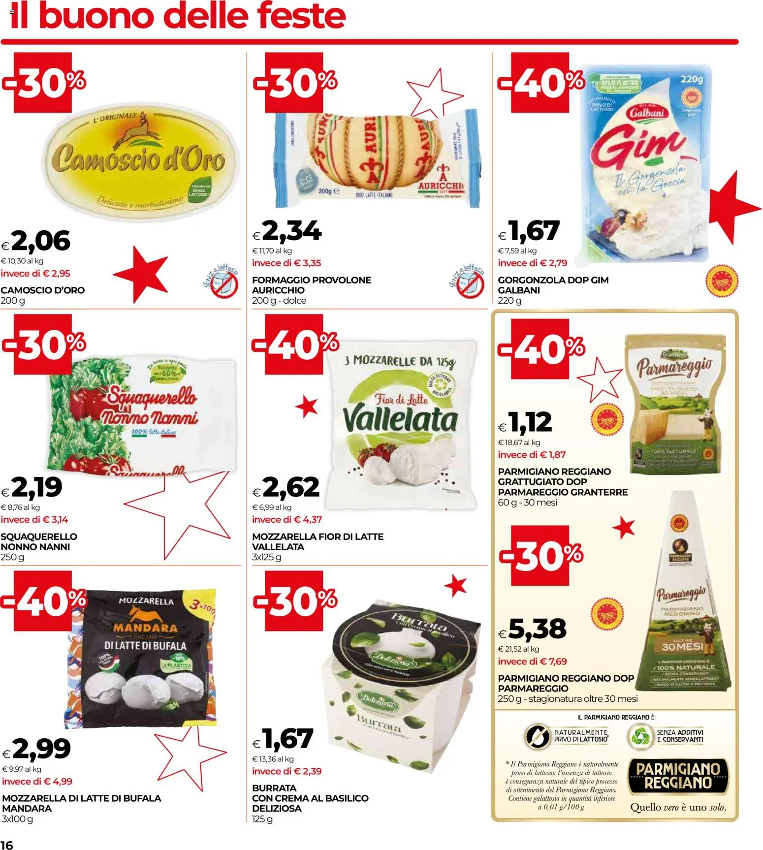 Volantino COOP del 16.12.2025 | Pagina: 16 | Prodotti: Formaggio, Parmigiano reggiano, Parmigiano, Gorgonzola