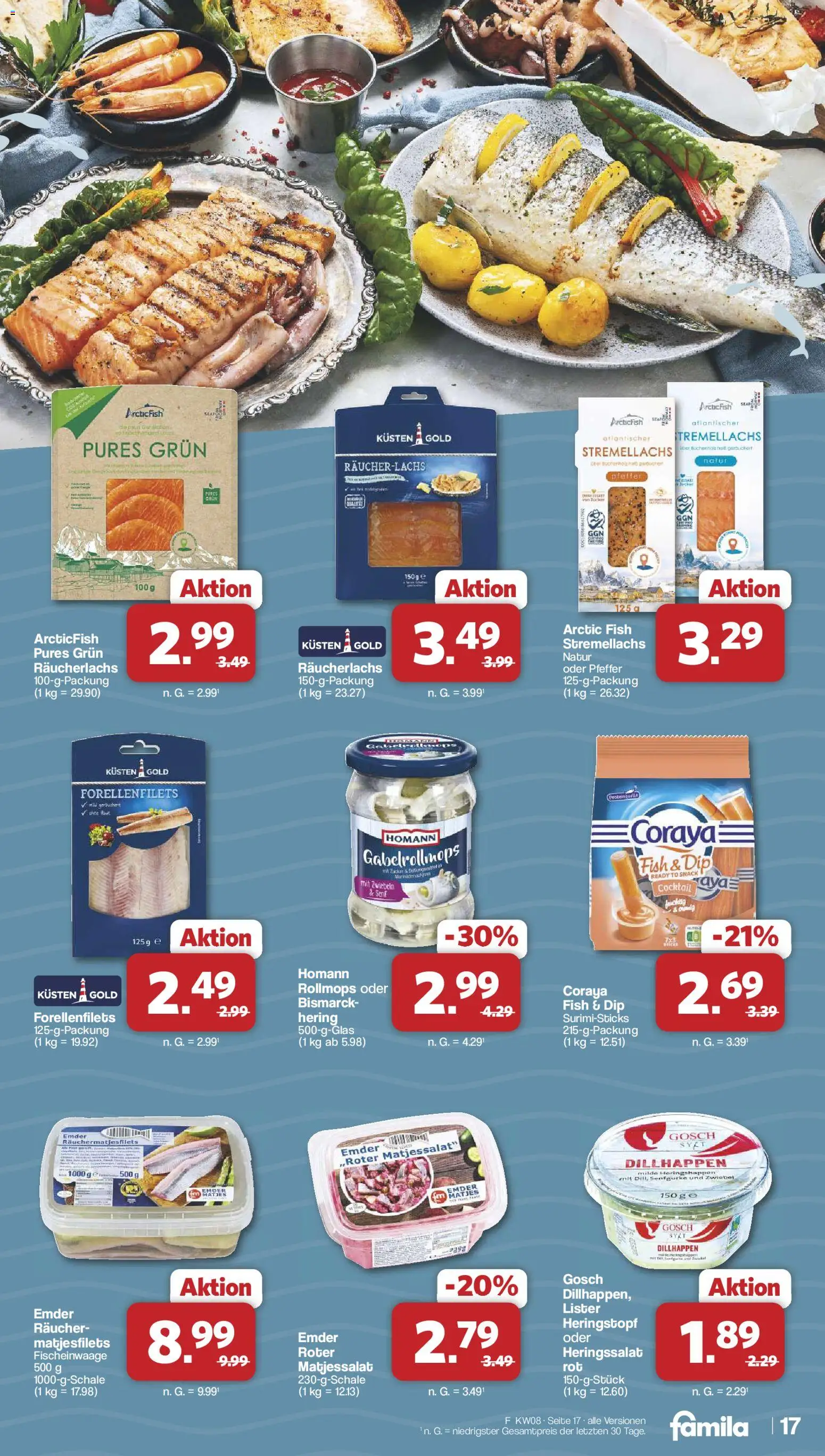 Famila Nordwest Prospekt 	 – gültig ab 16.02.2026 | Seite: 17 | Produkte: Räucherlachs, Zwiebeln, Pfeffer