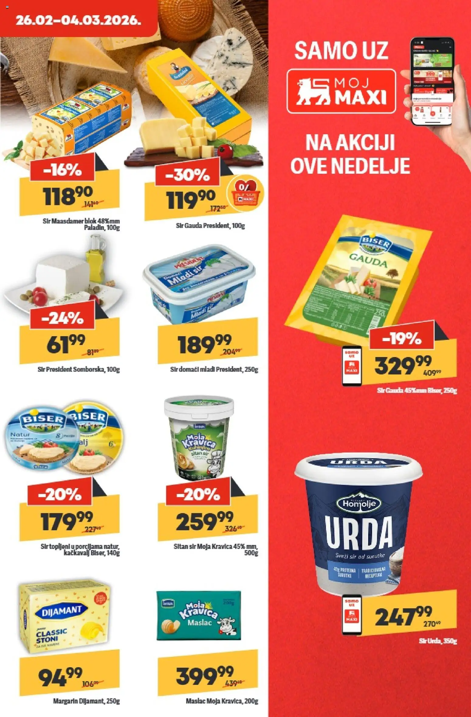 Maxi katalog - važi od 26.02.2026 | Strana: 15 | Proizvode: Moja kravica, Margarin, Sir, Kačkavalj