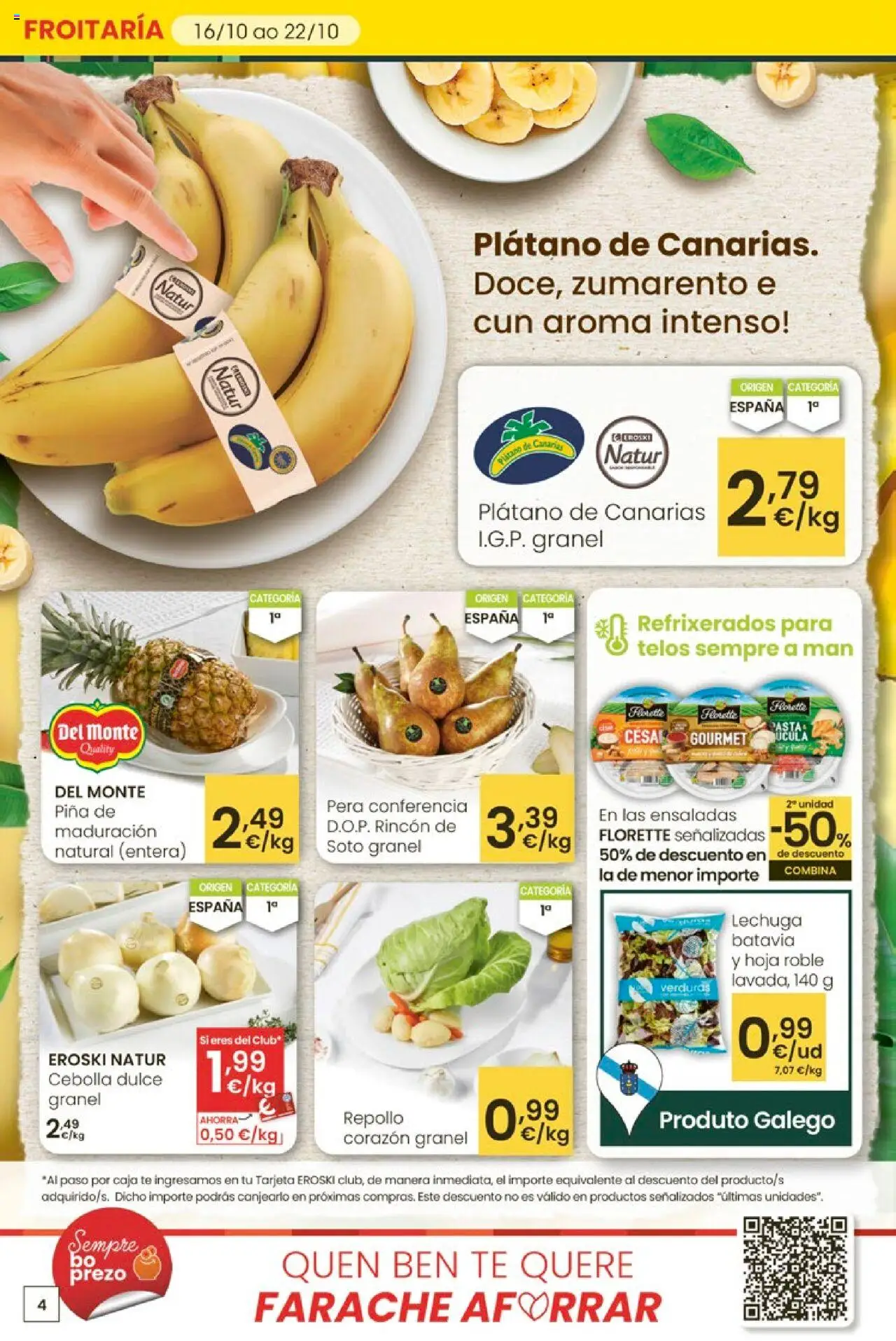 Eroski - Ofertón │ válido desde el 16.10.2025 | Página: 4 | Productos: Piña, Té, Παγωμένο τσάι, Caja