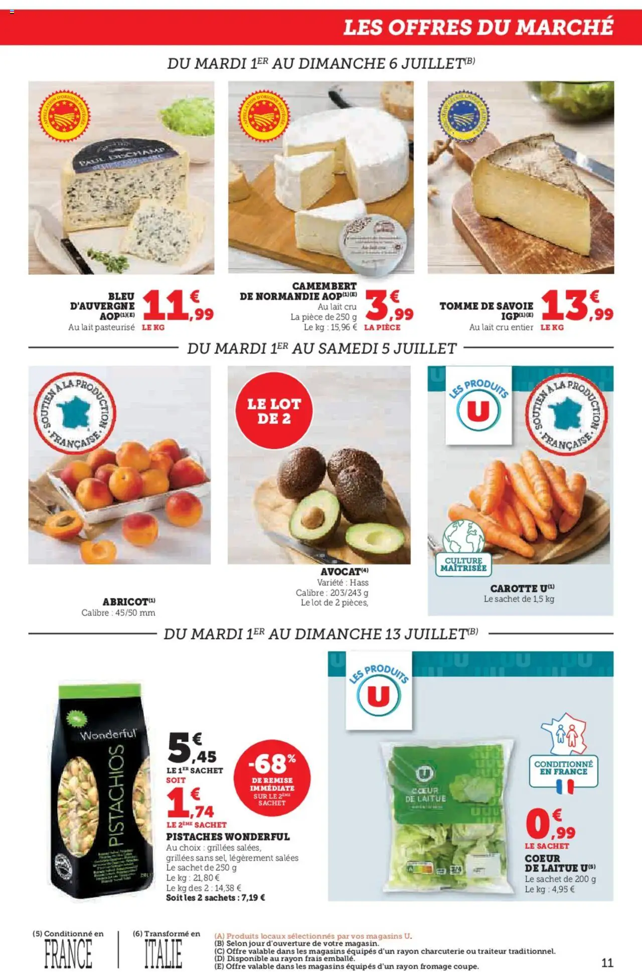  | Page: 11 | Produits: Laitue, Lait, Camembert, Carotte