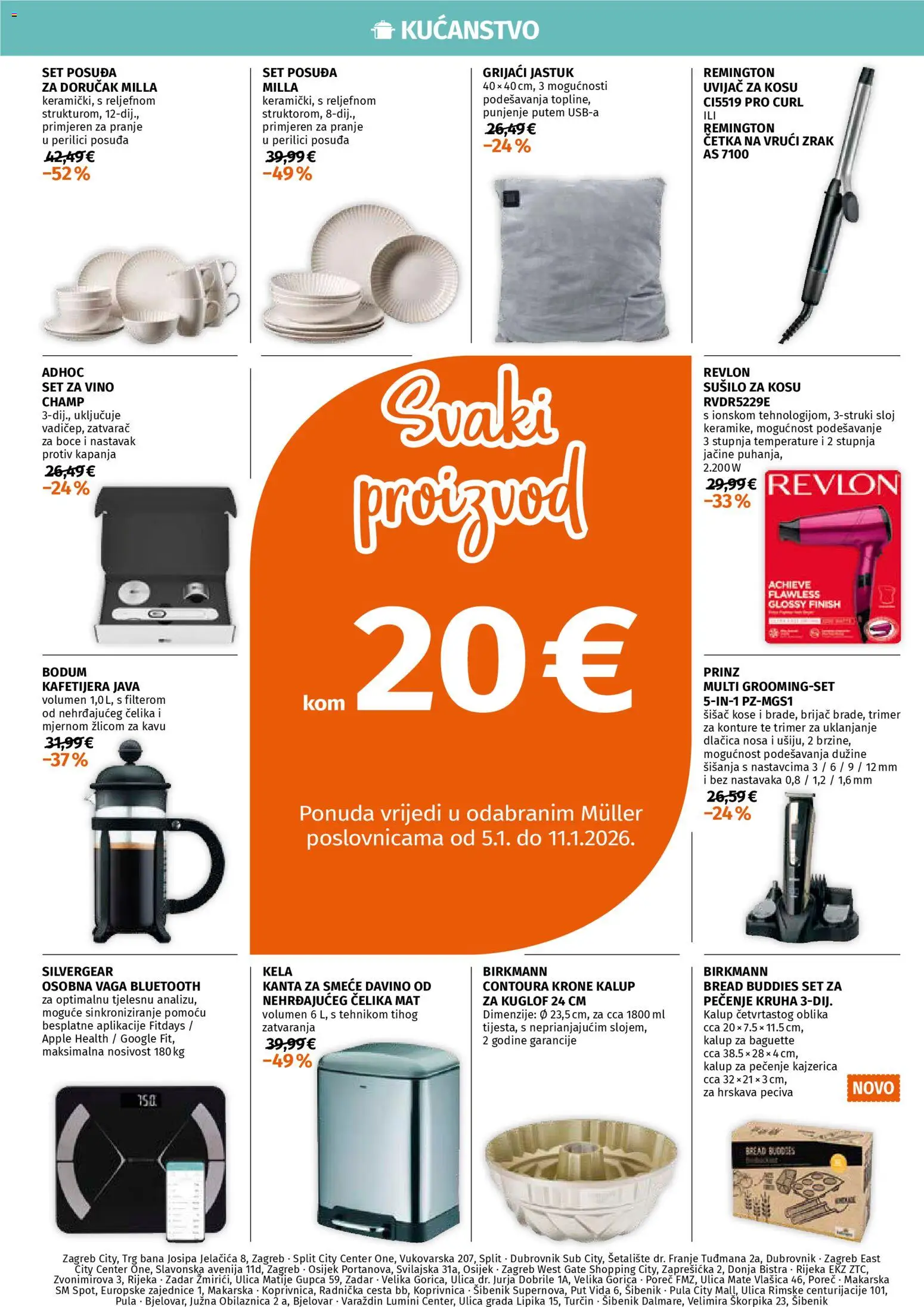 Müller katalog | vrijedi od 05.01.2025 | Stranica: 2 | Proizvodi: Sušilo za kosu, Četka, Vino, Kanta za smeće