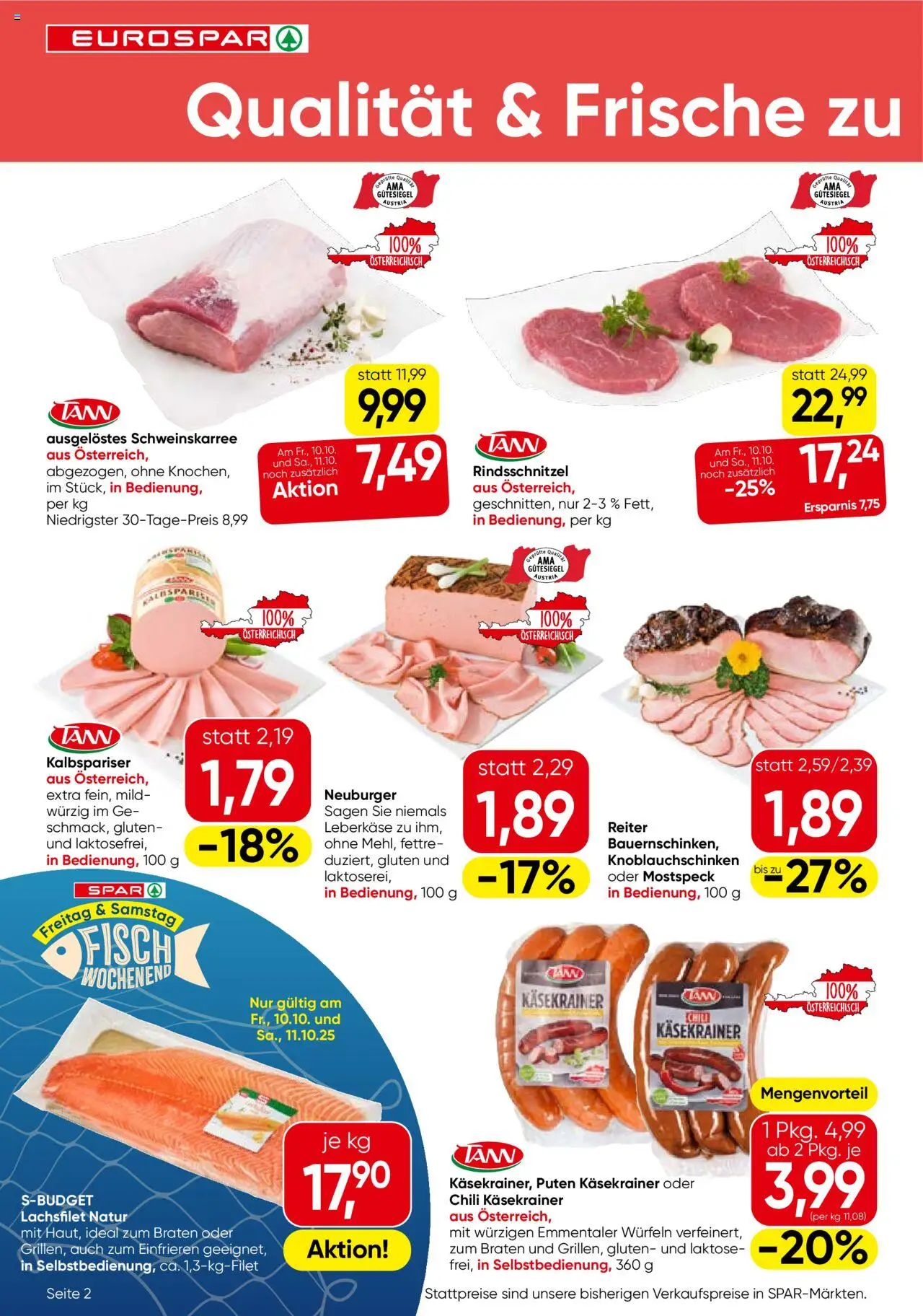 Eurospar Flugblatt - Burgenland gültig ab 09.10.2025 | Seite: 2 | Produkte: Chili, Fisch