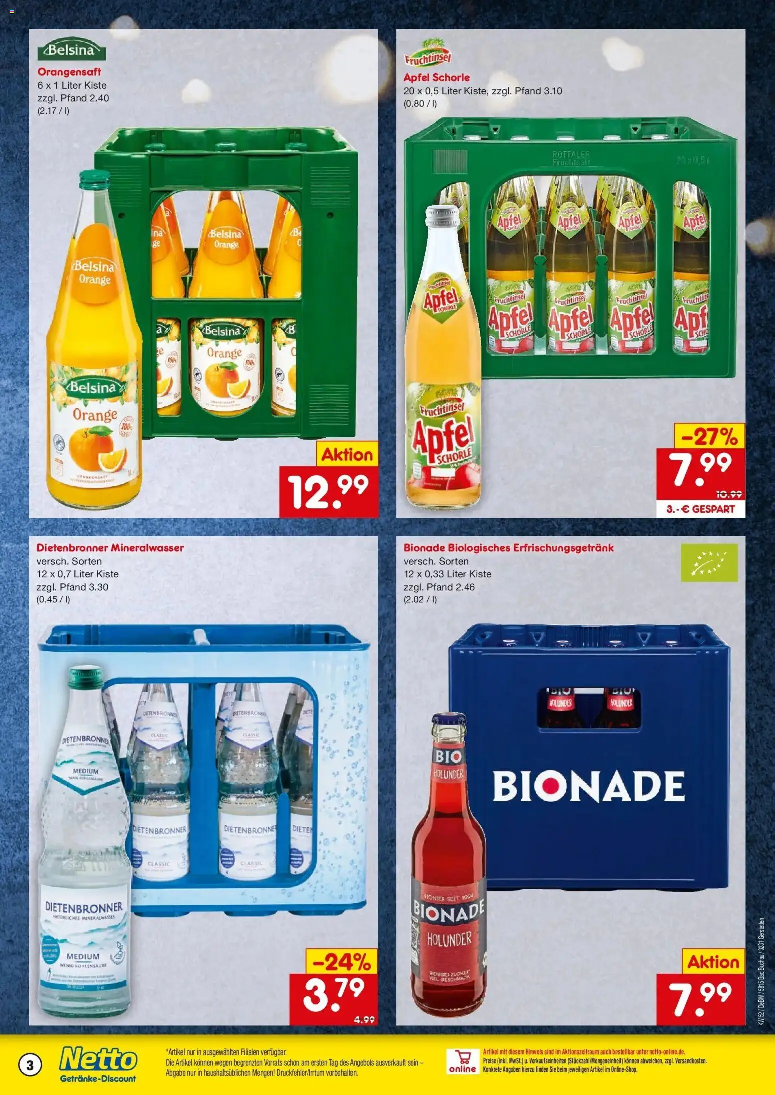 Netto Marken-Discount prospekt Gerstetten	 – gültig ab 22.12.2025 | Seite: 3 | Produkte: Äpfel, Bionade, Orangensaft, Fruchtsaft