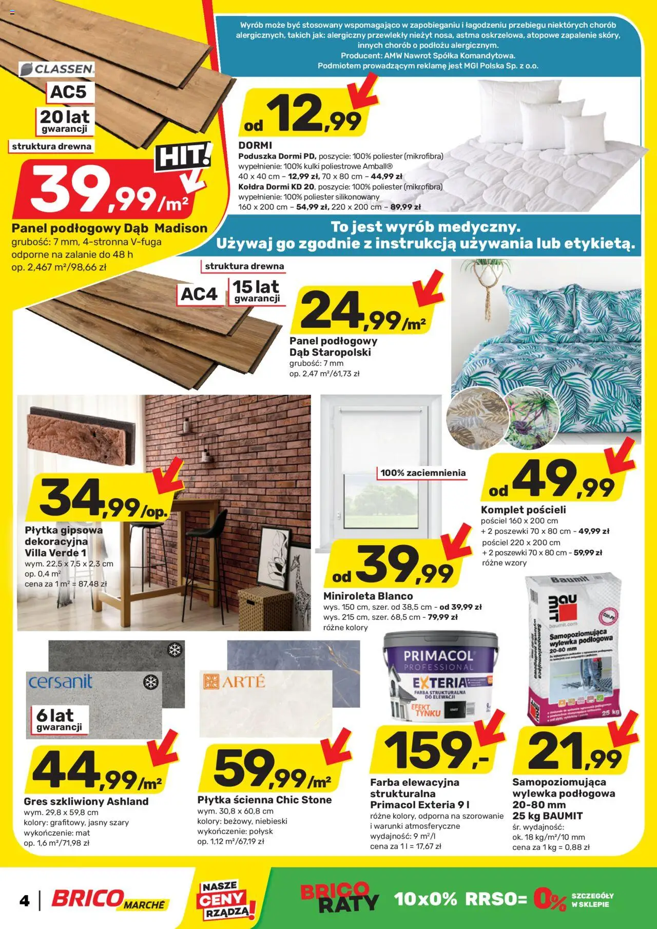 Brico Marché Gazetka od 18.06.2025 | Strona: 4 | Produkty: Pościel, Poduszka, Kołdra