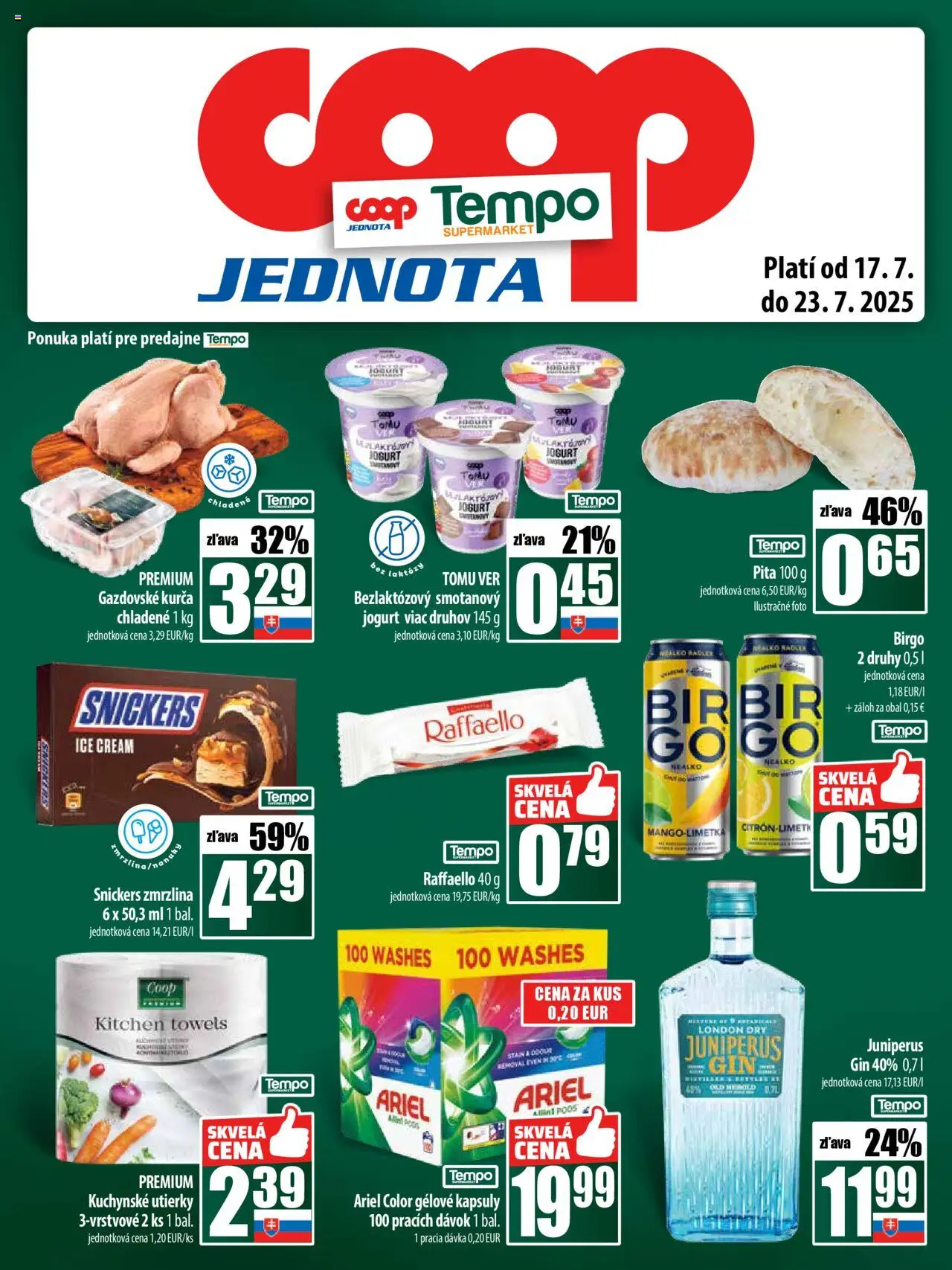 COOP Jednota leták │ platný od 17.07.2025 | Strana: 25 | Produkty: Stan, Radler, Mango, Kurča