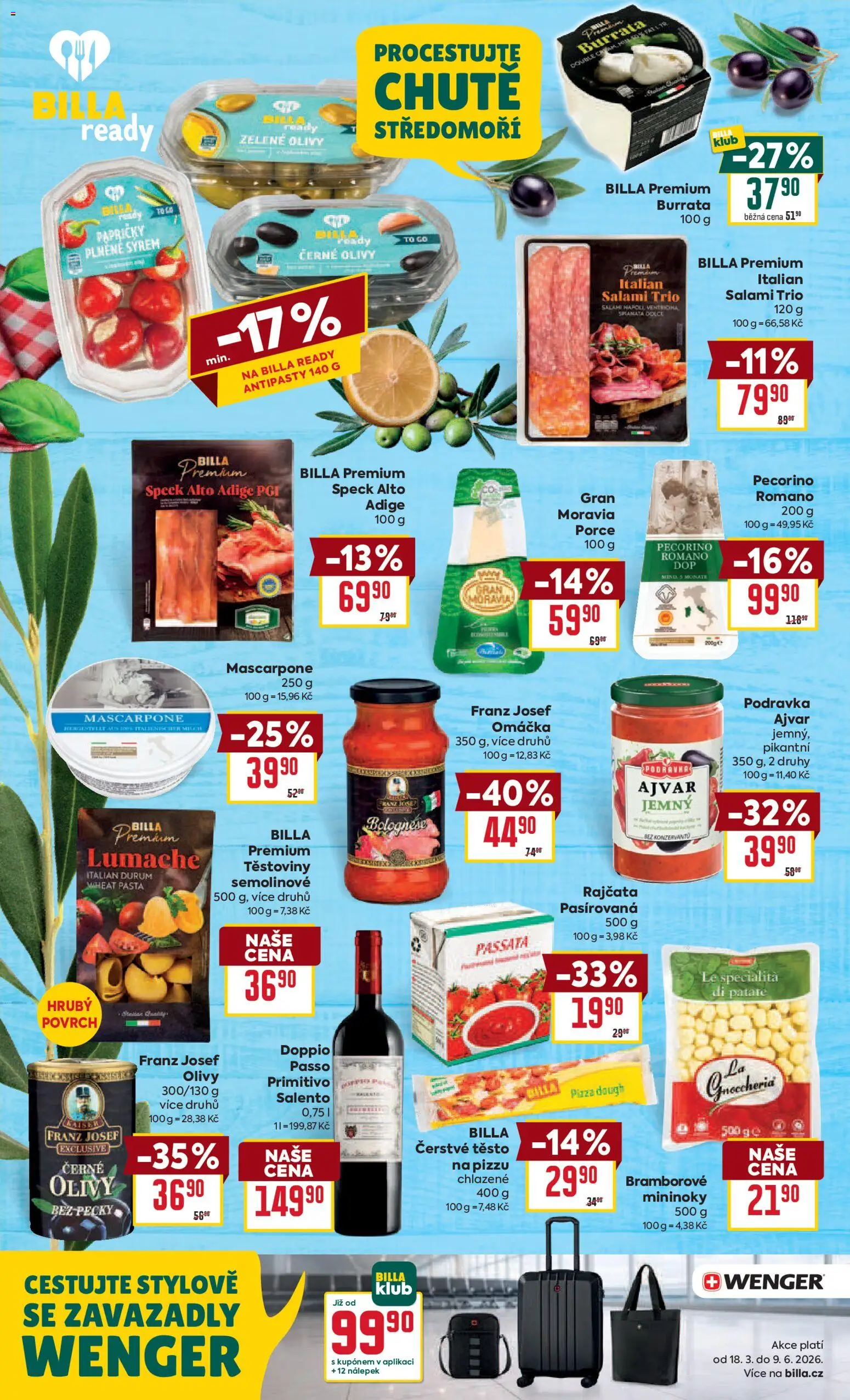 Billa Velký leták od 07.04.2026 | Strana: 16 | Produkty: Pizza, Pecorino, Wenger, Ajvar