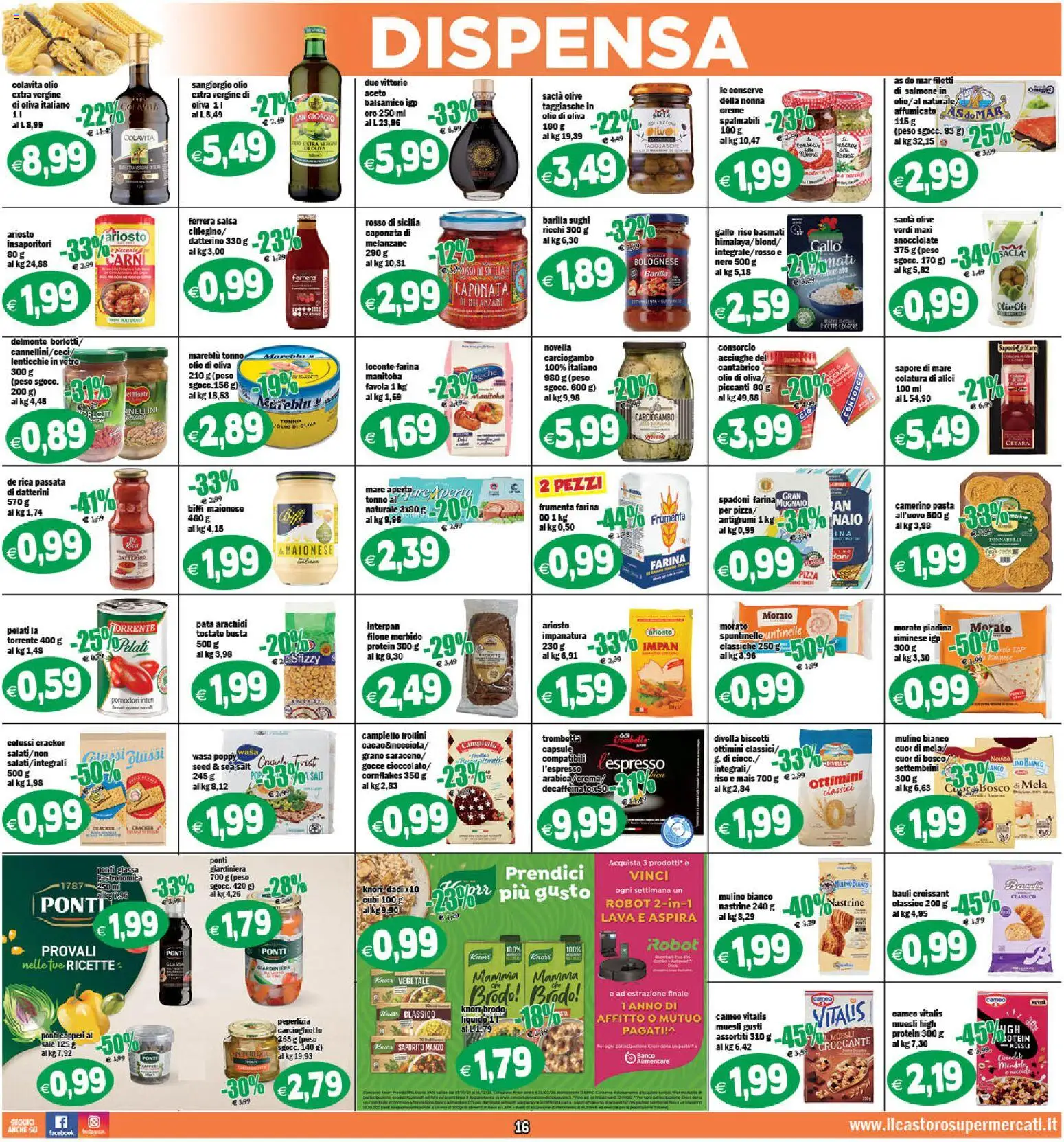 Volantino Il Castoro del 06.12.2025 | Pagina: 16 | Prodotti: Piadina, Mais, Robot, Olio di Oliva