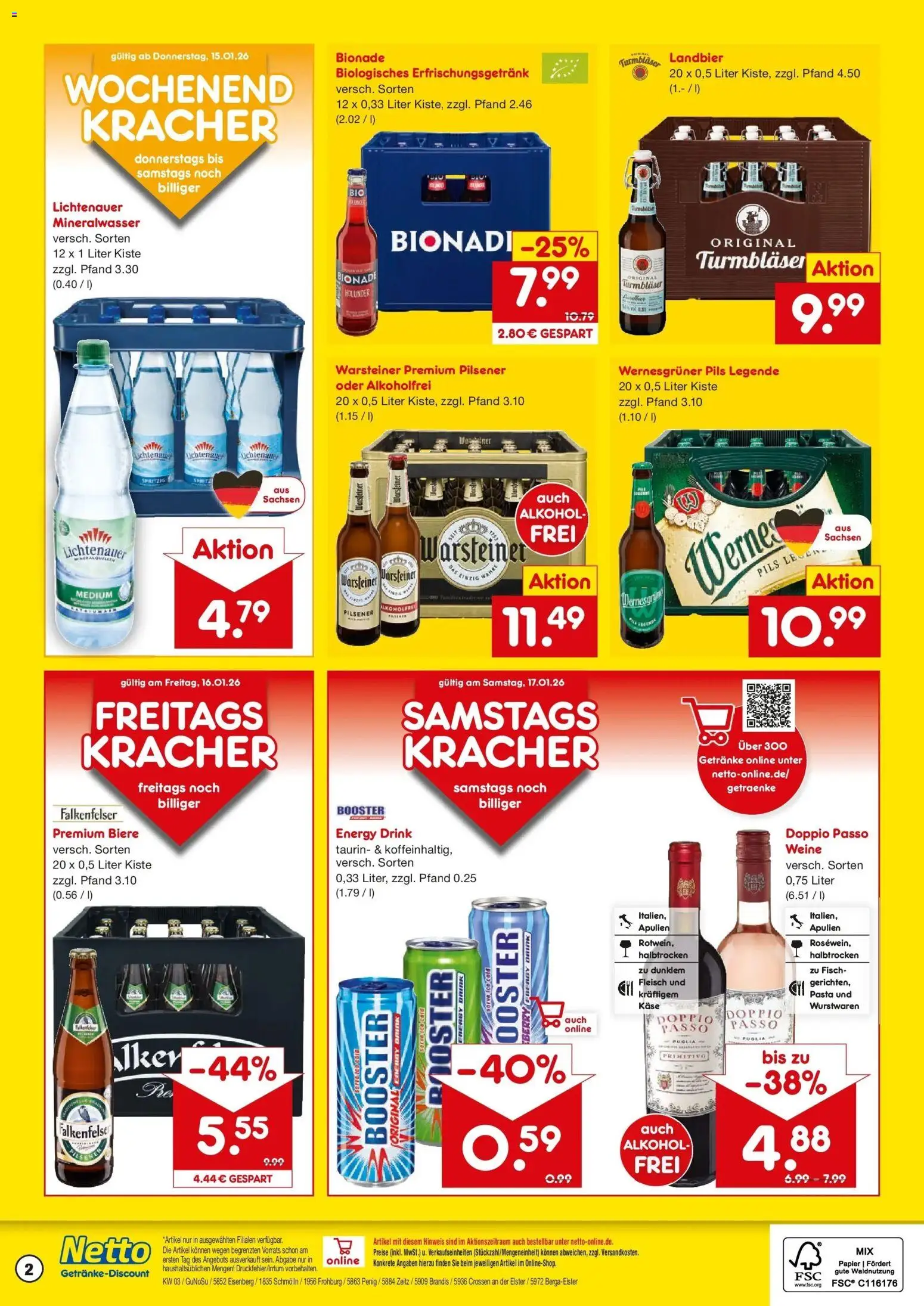 Netto Marken-Discount prospekt Penig	 – gültig ab 12.01.2026 | Seite: 2 | Produkte: Energy, Bionade, Fisch, Warsteiner