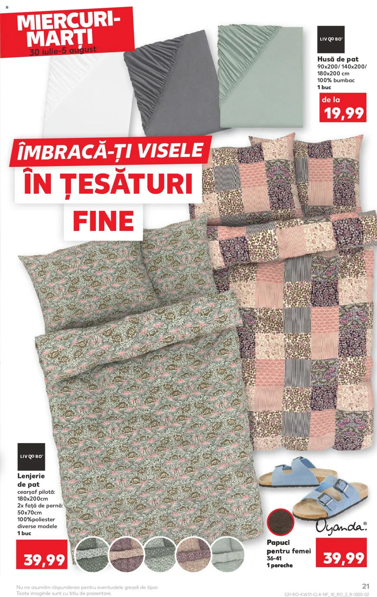 Catalog Kaufland - București – valabil de la 30.07.2025 | Pagină: 21 | Produse: Pat, Lenjerie de pat, Pilotă, Papuci