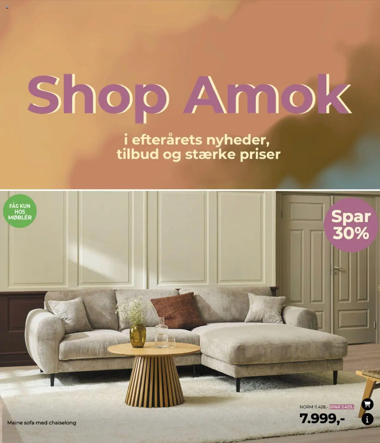 Møblér tilbudsavis – gyldig fra 25.09.2025 | Side: 1 | Produkter: Sofa