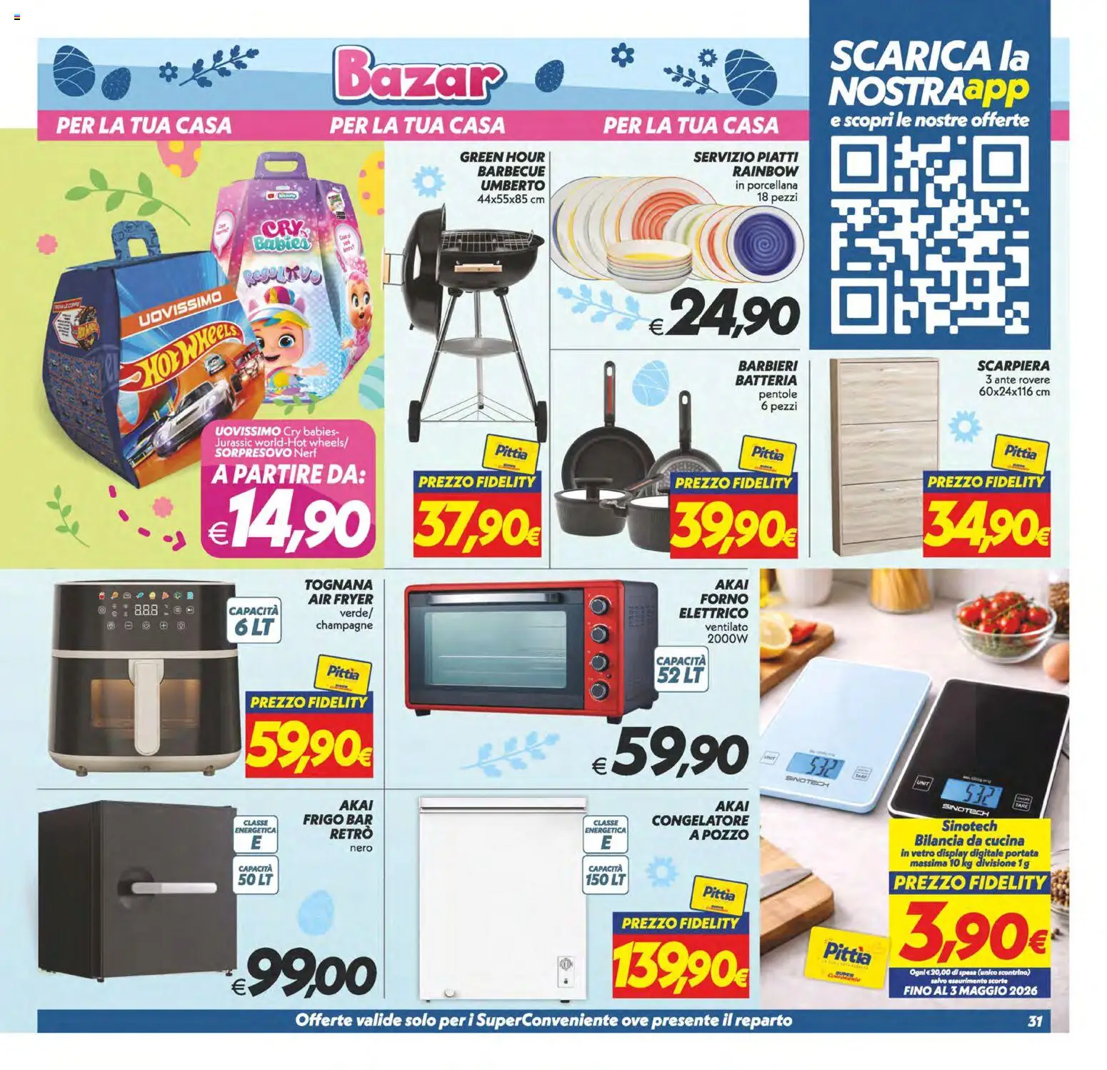 Volantino SuperConveniente del 27.03.2026 | Pagina: 31 | Prodotti: Champagne, Scarpiera, Congelatore, Bilancia