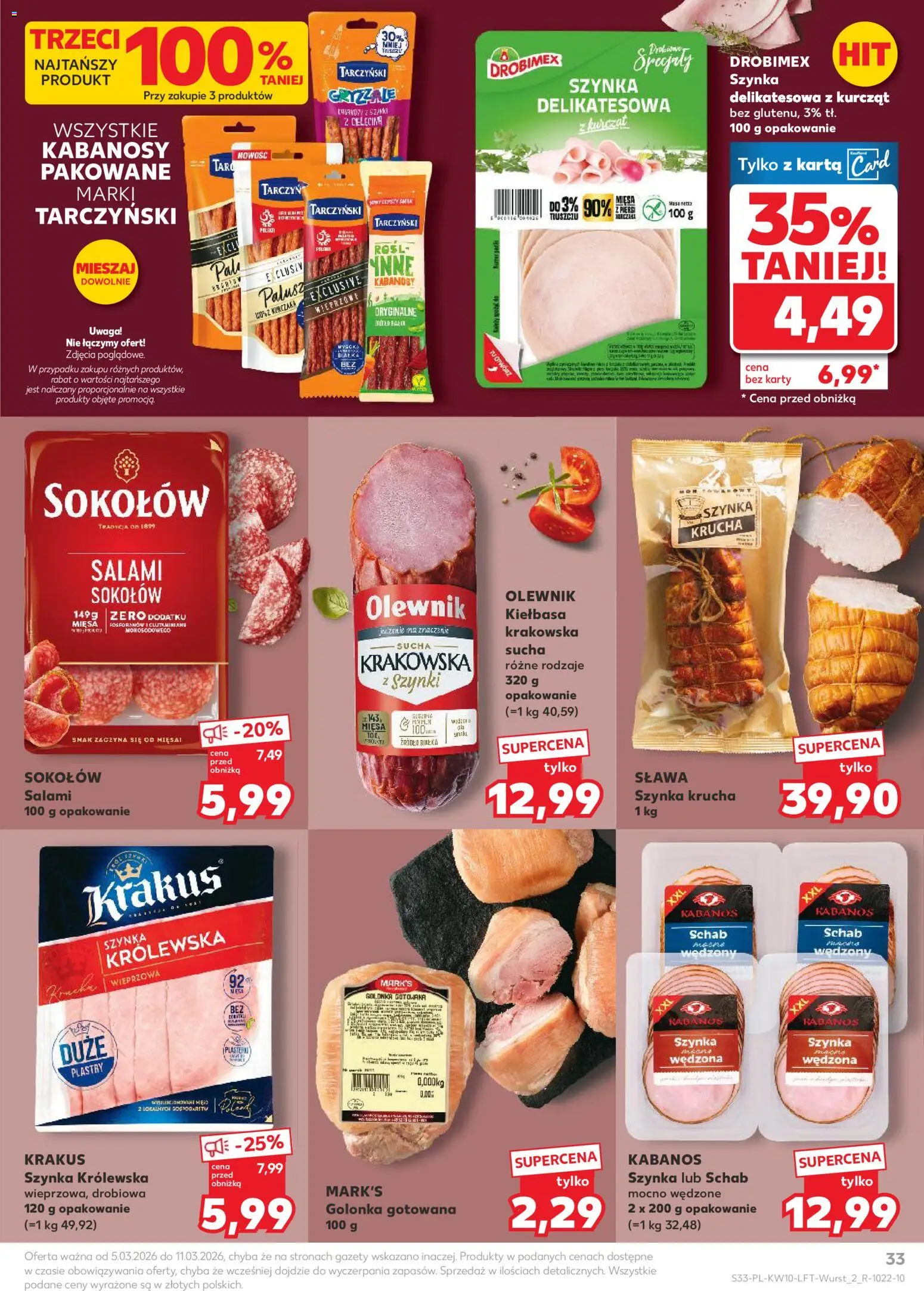 Kaufland gazetka od 05.03.2026 | Strona: 33 | Produkty: Kiełbasa, Kaczka, Żurawina