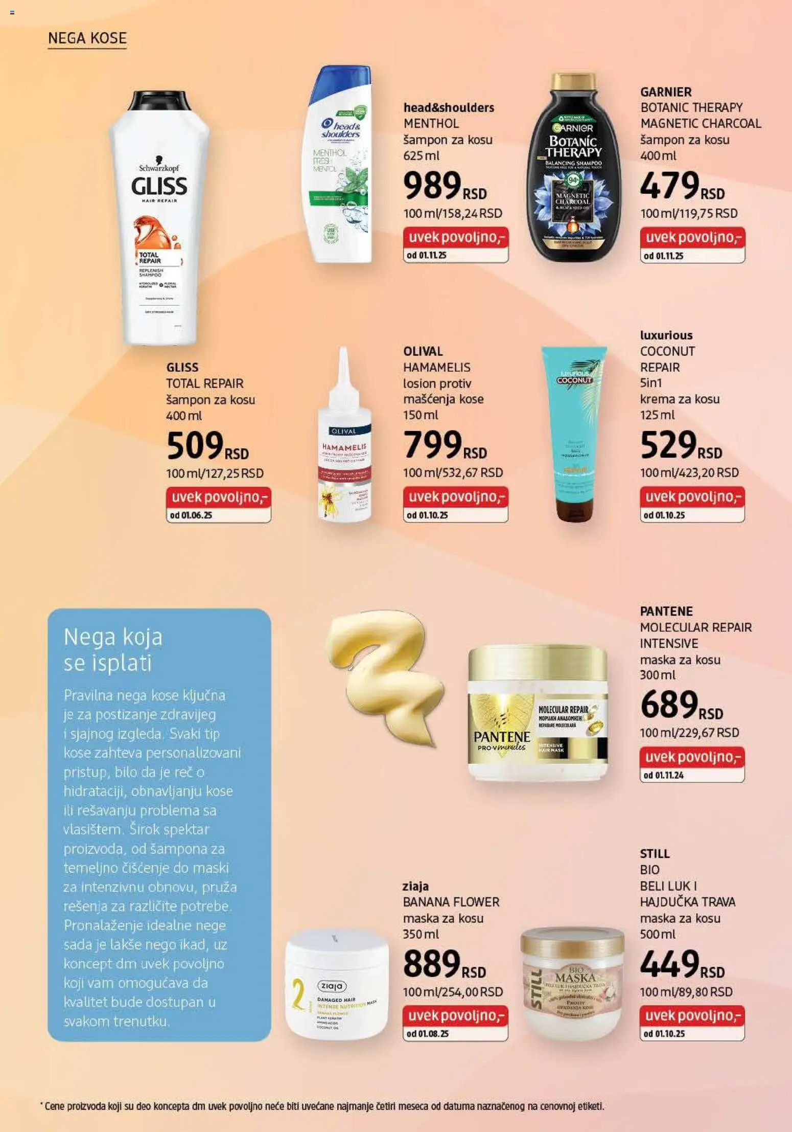 DM Drogerie katalog - važi od 01.01.2026 | Strana: 16 | Proizvode: Garnier, Pantene, Beli luk, Maska