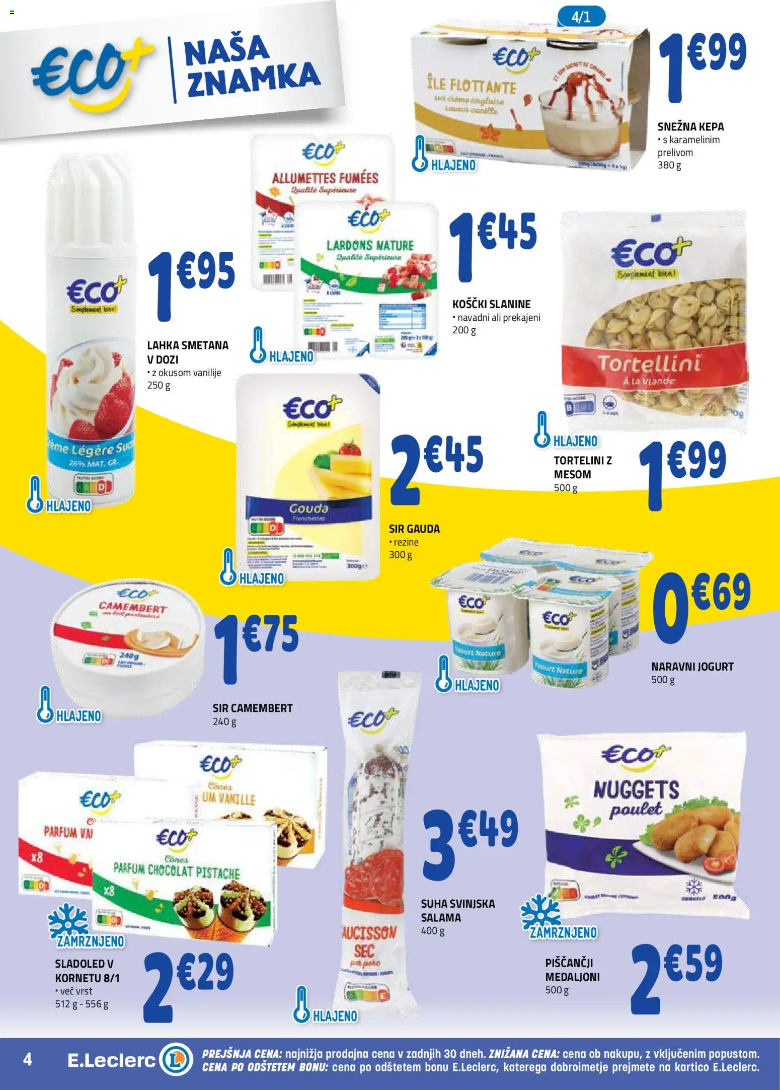 Novi E.leclerc katalog ponudbe – veljaven od 29.10.2025 | Stran: 4 | Izdelki: Parfum, Salama, Smetana, Sladoled