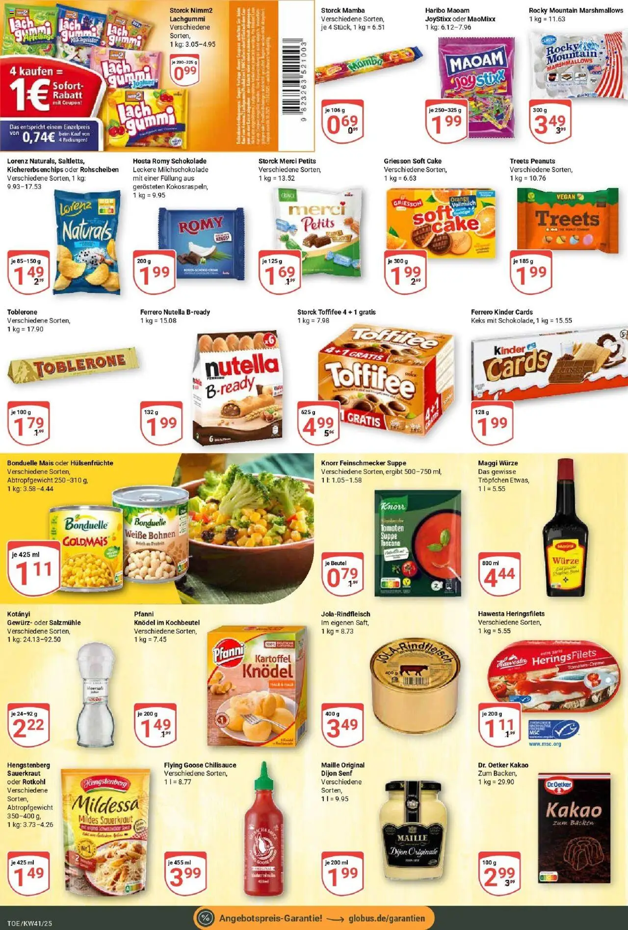 Globus prospekt Tönisvorst	 – gültig ab 06.10.2025 | Seite: 15 | Produkte: Merci, Haribo, Joghurt, Knorr