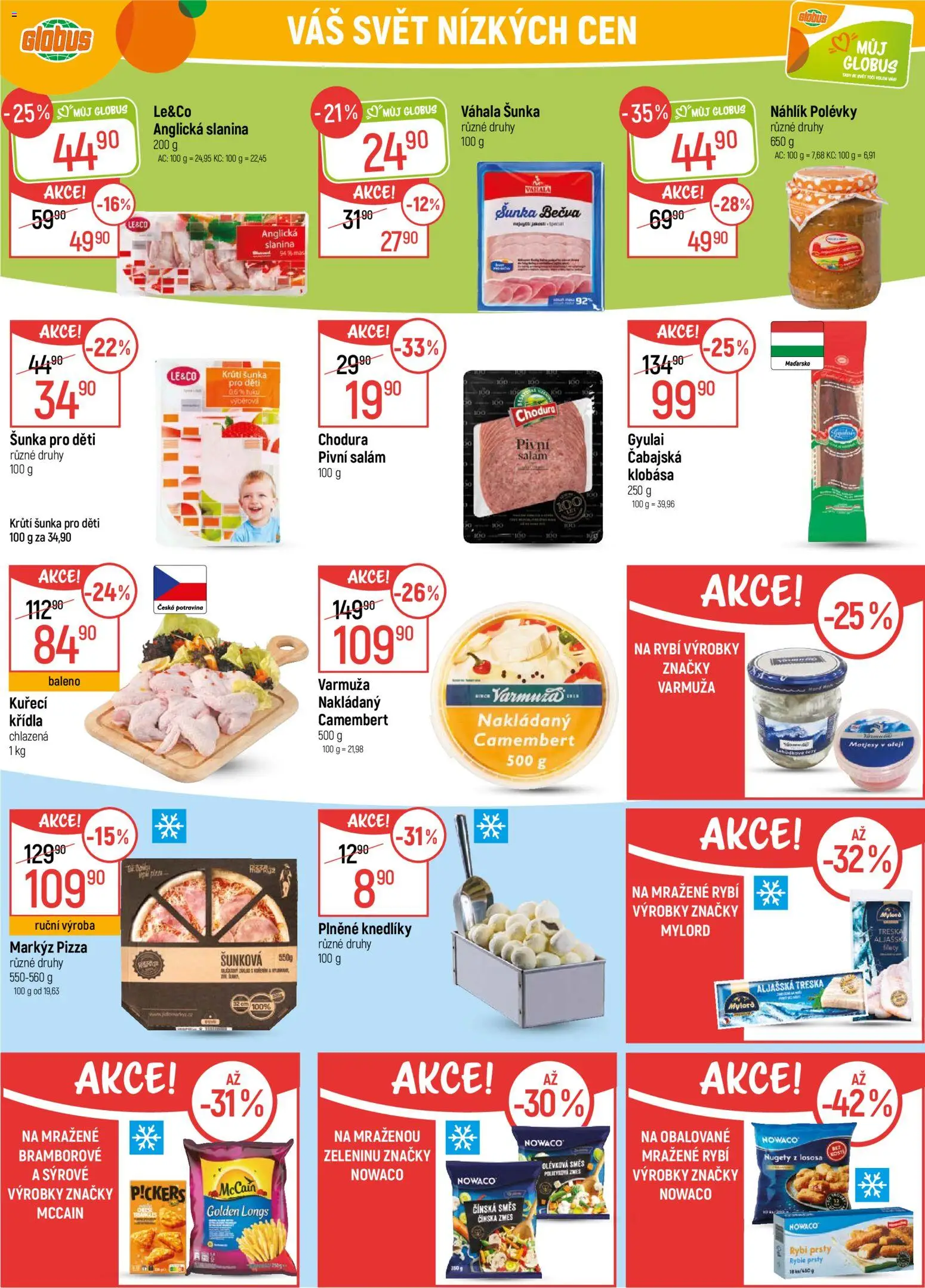 Globus leták - Olomouc od 18.03.2026 | Strana: 21 | Produkty: Aljašská treska, Salám, Pizza, Slanina