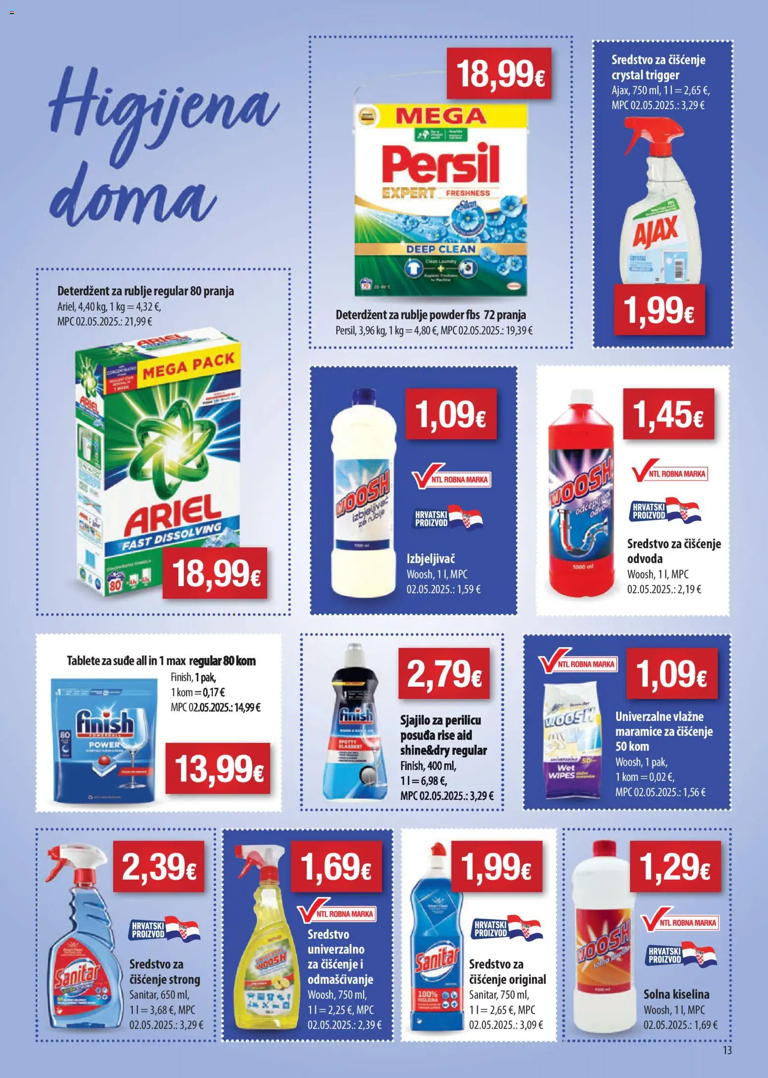 NTL katalog | vrijedi od 18.03.2026 | Stranica: 13 | Proizvodi: Solna kiselina, Finish, Ajax, Persil