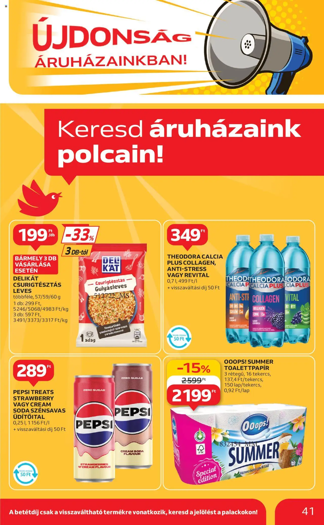 Auchan akciós ujság - amely érvényes a következő dátumtól: 26.06.2025 | Oldal: 41 | Termékek: Pepsi, Kollagén, Levendula