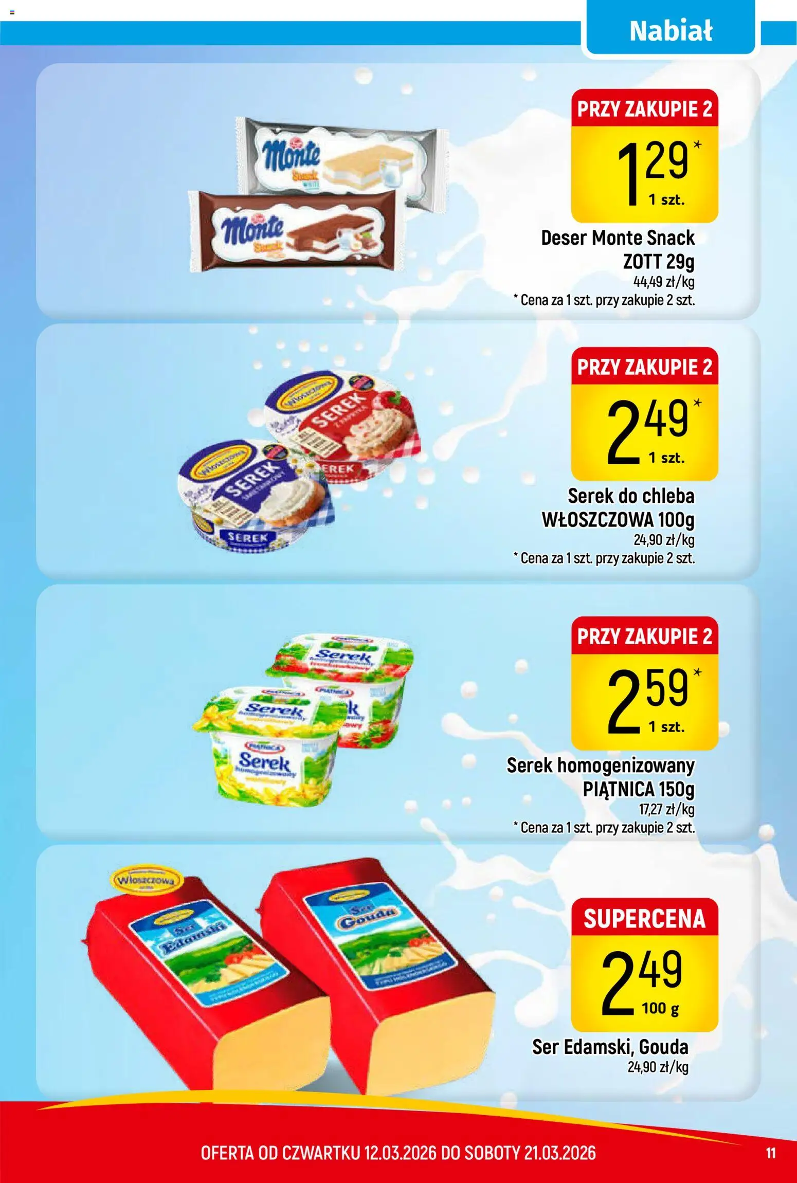 Piotruś Pan gazetka od 12.03.2026 | Strona: 11 | Produkty: Serek homogenizowany, Serek, Ser