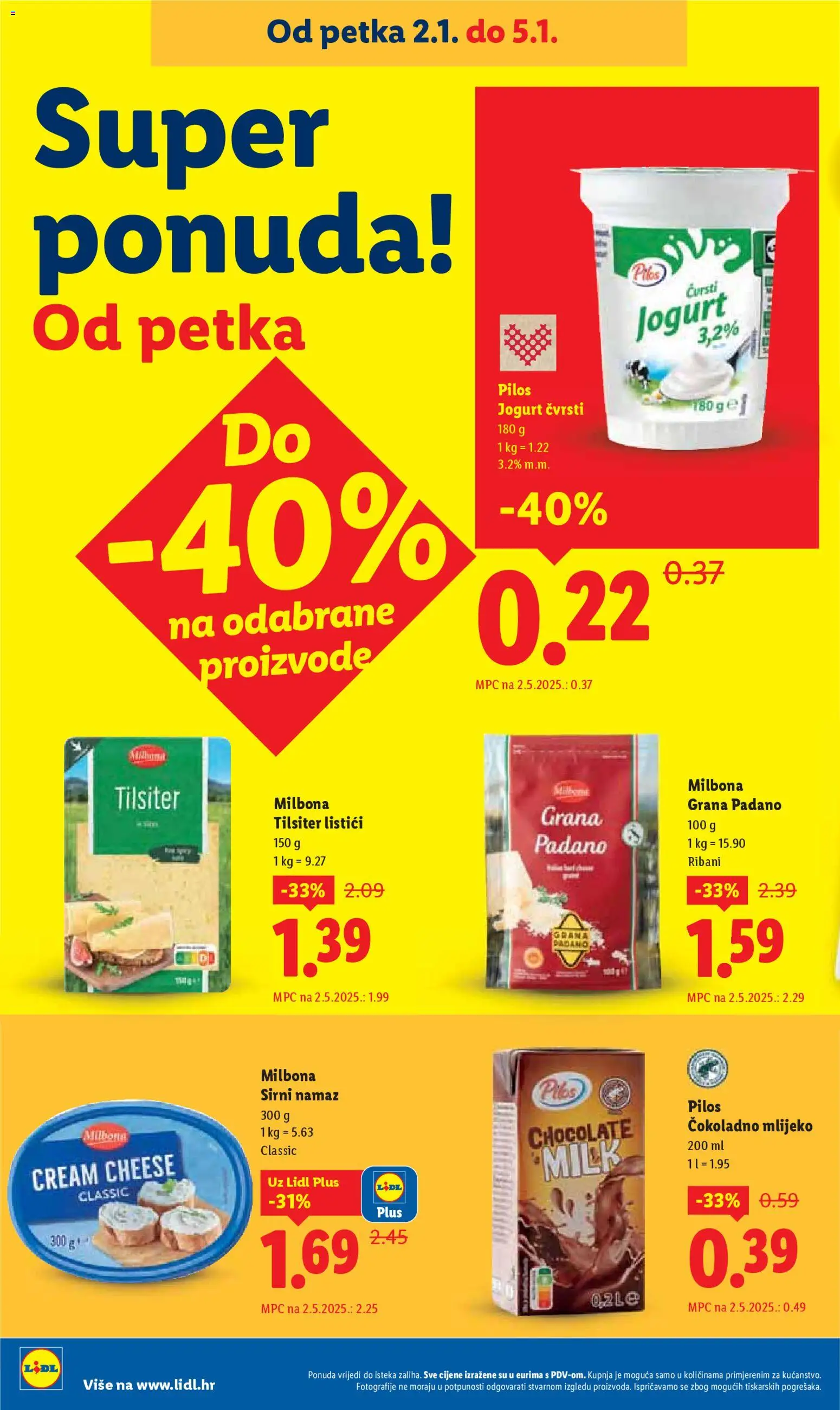 Lidl katalog | vrijedi od 27.12.2025 | Stranica: 64 | Proizvodi: Grana Padano, Mlijeko, Jogurt, Namaz