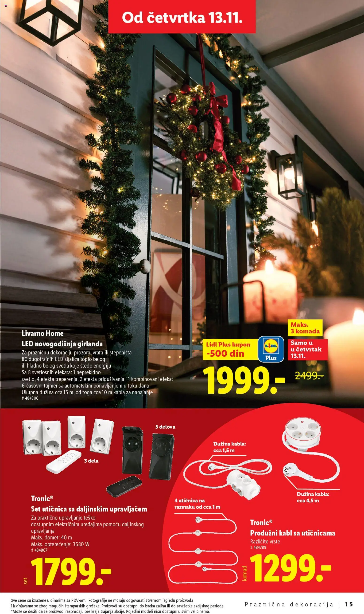 Lidl katalog - važi od 10.11.2025 | Strana: 15 | Proizvode: Utičnica, Kabl, Sijalica, LED sijalica