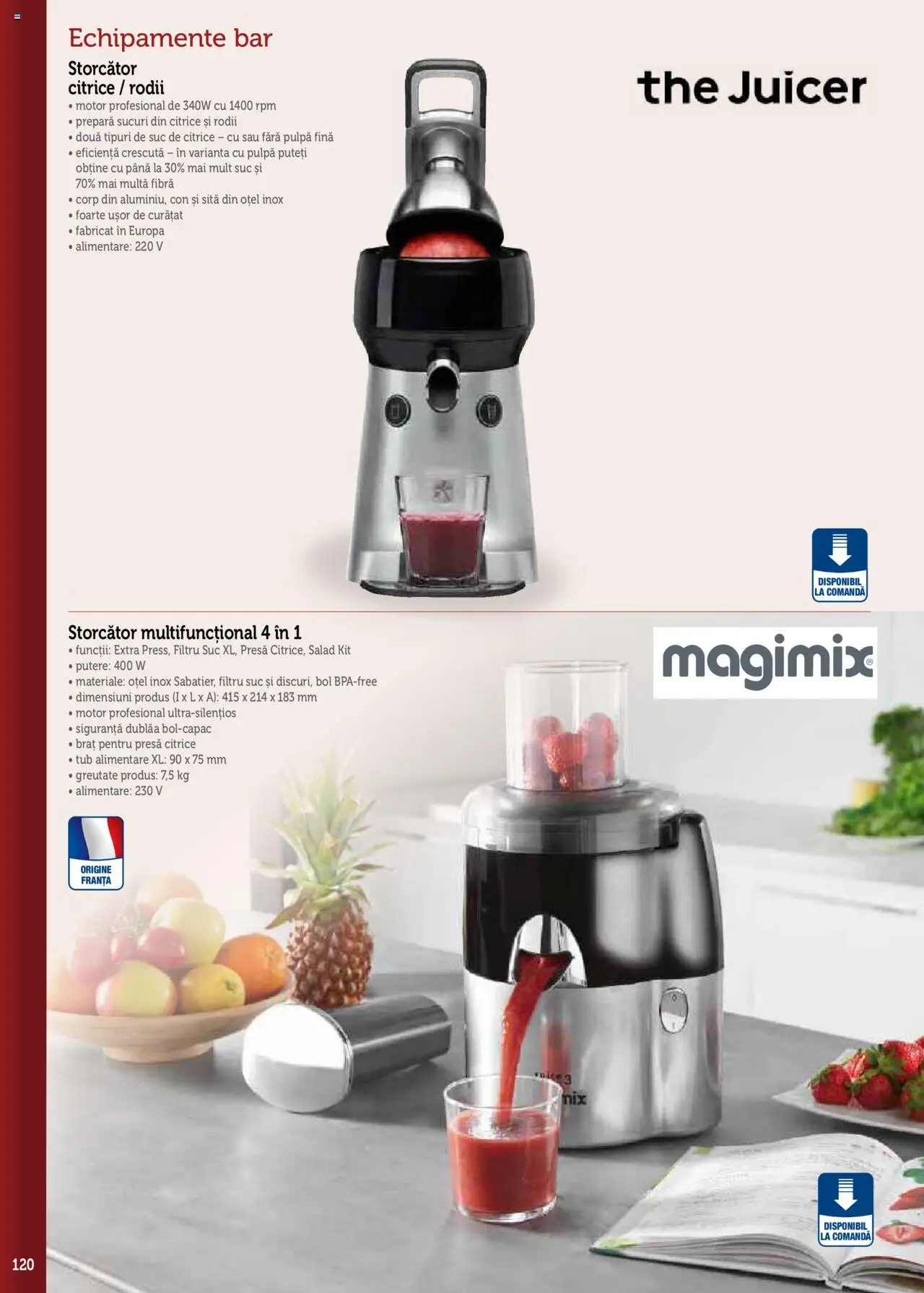 Noul catalog Metro – valabil de la 17.09.2025 | Pagină: 120 | Produse: Storcător, Presă, Sită, Suc