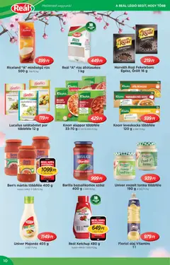 Reál akciós újság - amely érvényes a következő dátumtól: 01.04.2026 | Oldal: 10 | Termékek: Leveskocka, Olaj, Rizs, Ketchup