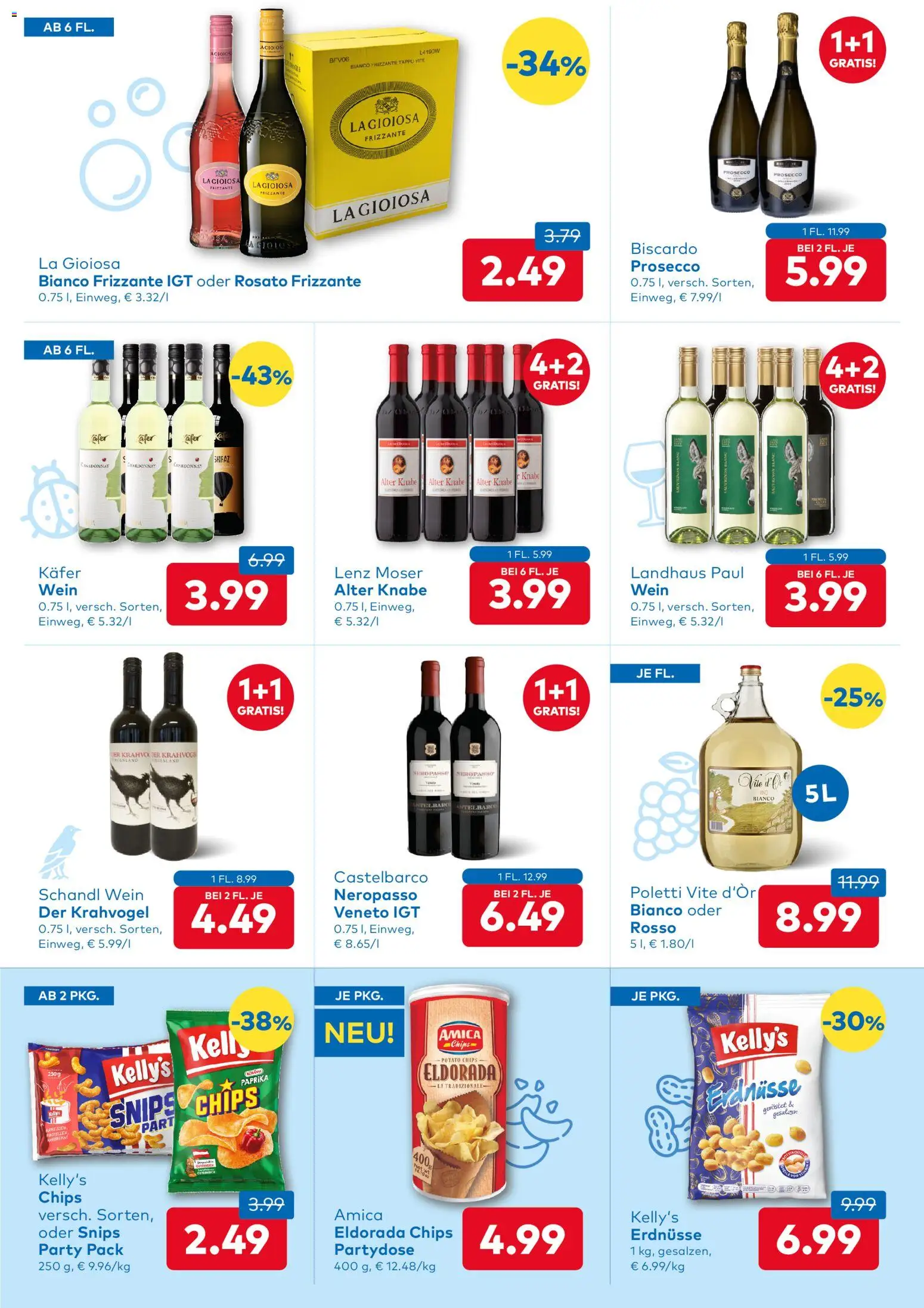 T&G Flugblatt gültig ab 26.03.2026 | Seite: 6 | Produkte: Chips, Папионка, Wein