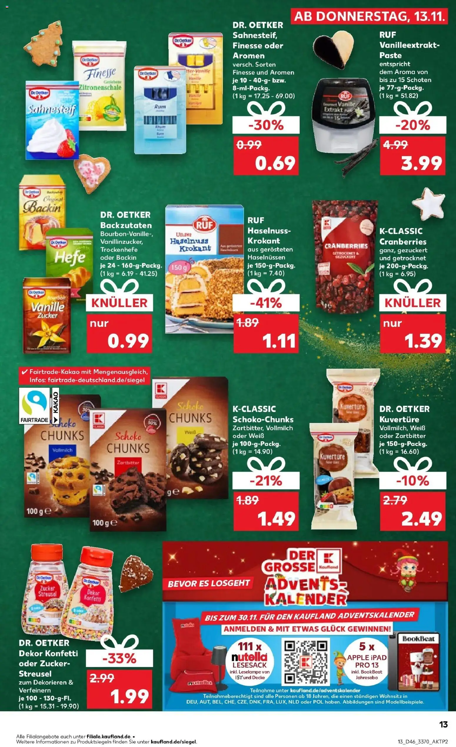 Kaufland prospekt Gotha	 – gültig ab 13.11.2025 | Seite: 13 | Produkte: Decke, Ipad, Nutella, Zucker