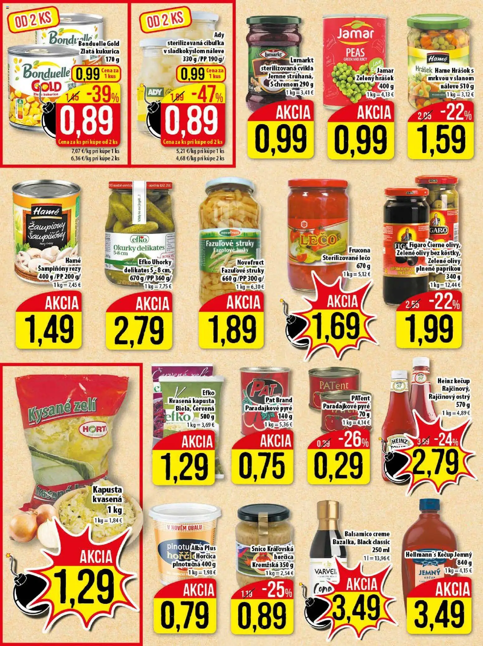 Nové Klas akcie – leták je platný od 02.02.2026 | Strana: 17 | Produkty: Kapusta, Hrášok, Kečup, Uhorky