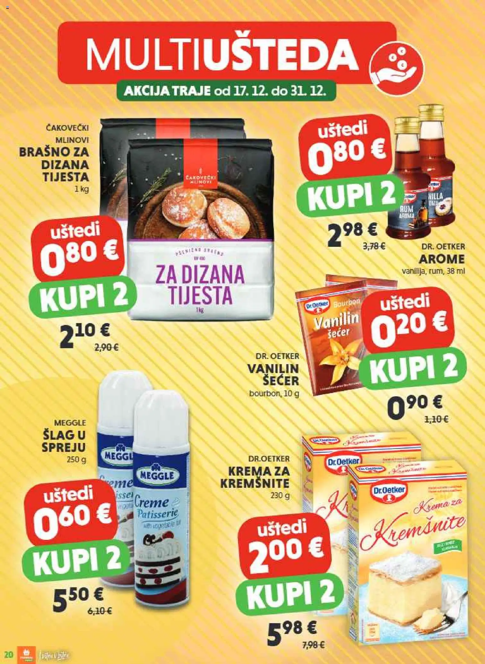 Studenac katalog | vrijedi od 17.12.2025 | Stranica: 20 | Proizvodi: Krema, Brašno, Šećer