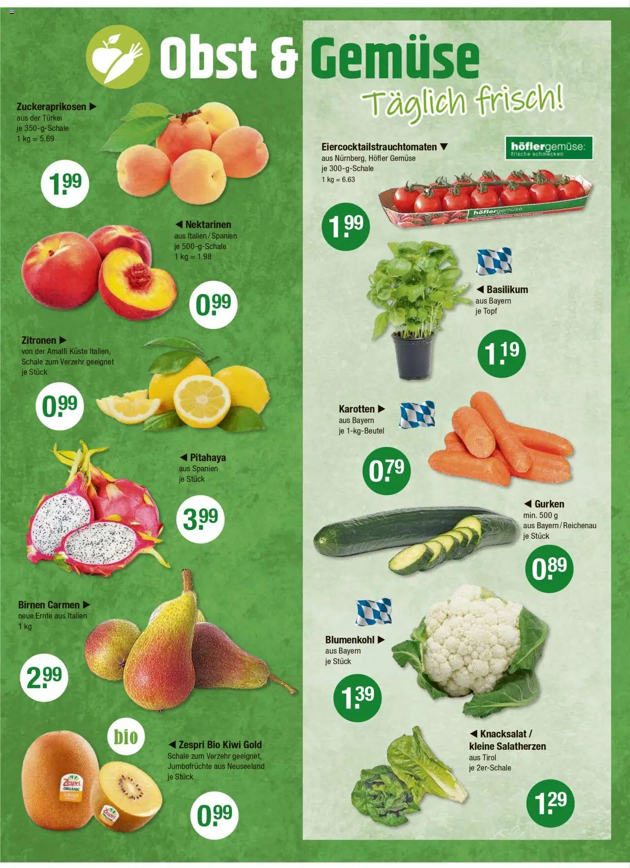 V-Markt - Hallertau/Oberpfalz - gültig ab dem 31.07.2025 | Seite: 4 | Produkte: Nektarinen, Obst, Gurken, Zitronen