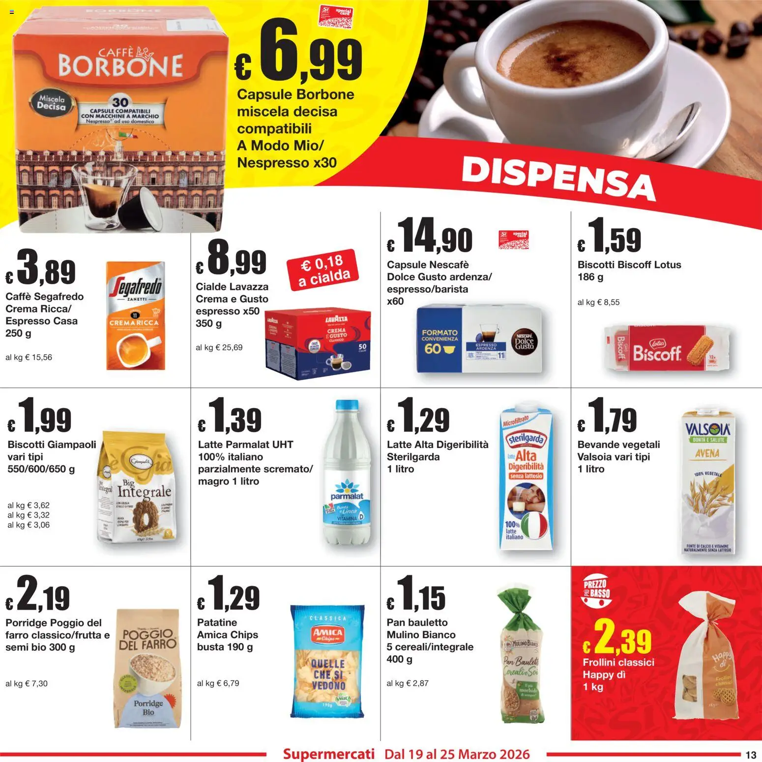 Volantino Sì con Te del 19.03.2026 | Pagina: 13 | Prodotti: Crema, Caffè, Lavazza, Frollini