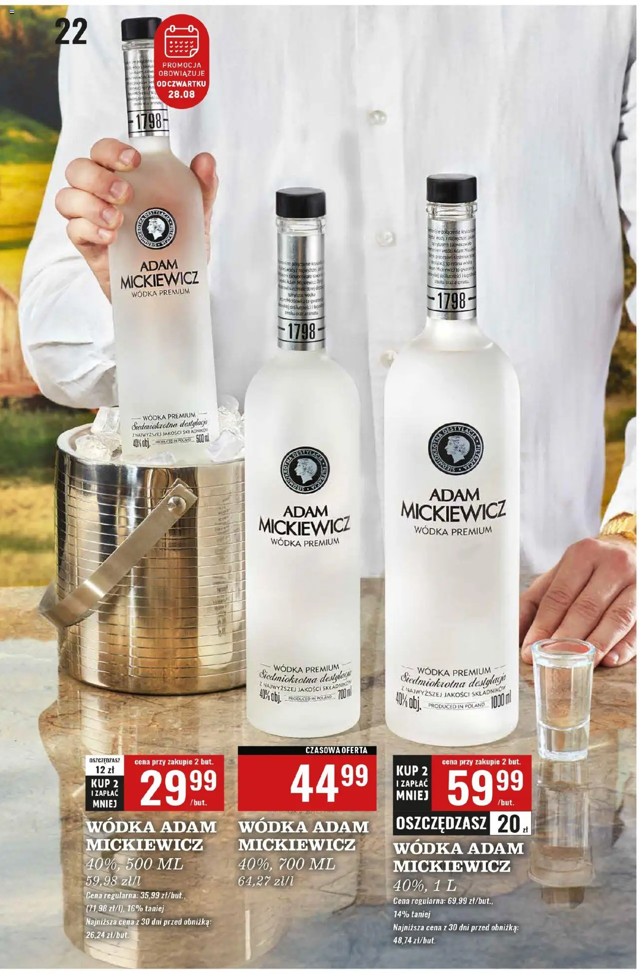 Biedronka gazetka - Czas na toast od 25.08.2025 | Strona: 22 | Produkty: Vodka, Wódka